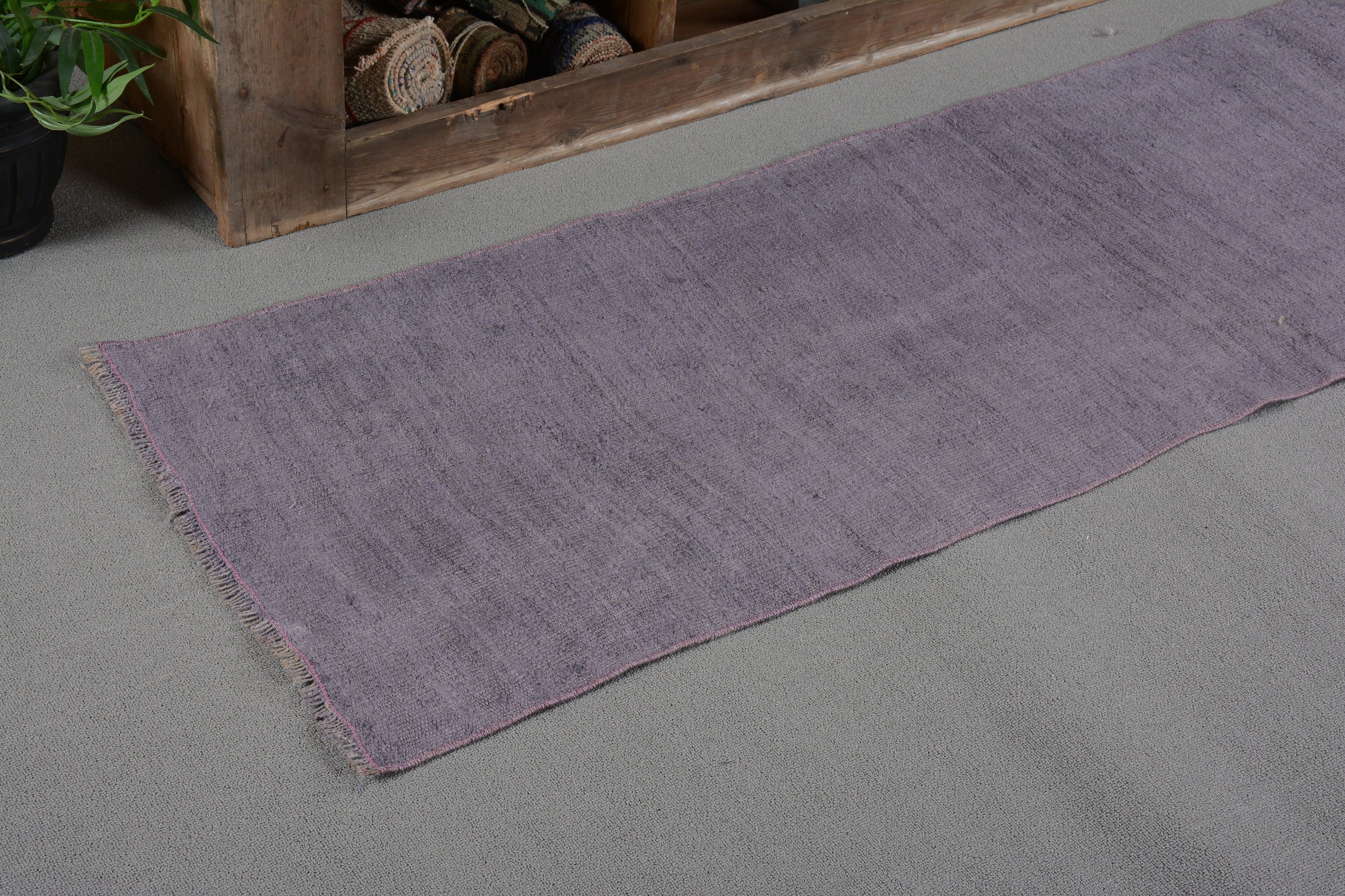 Corridor Rug, Purple  2x7 ft Runner Rugs, Antique Rug, Floor Rugs, Turkish Rug, Vintage Rug, Stair Rug, Rugs for Hallway