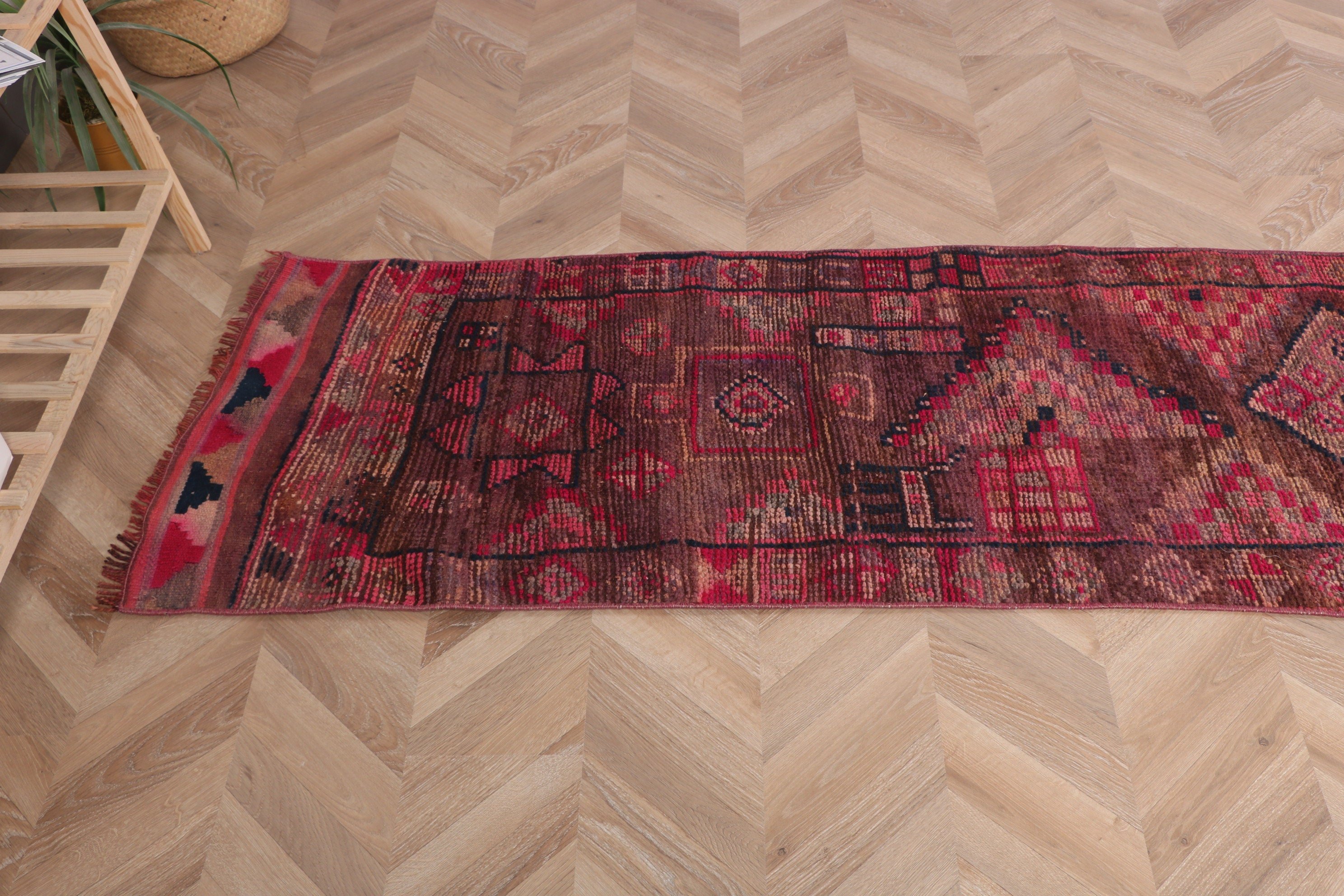 Türk Halısı, Düz Dokuma Halılar, Kahverengi Soğuk Halılar, Ofis Halısı, 2,1x11,2 ft Runner Halısı, Lüks Halı, Vintage Halılar, Koridor Halıları, Koridor Halıları