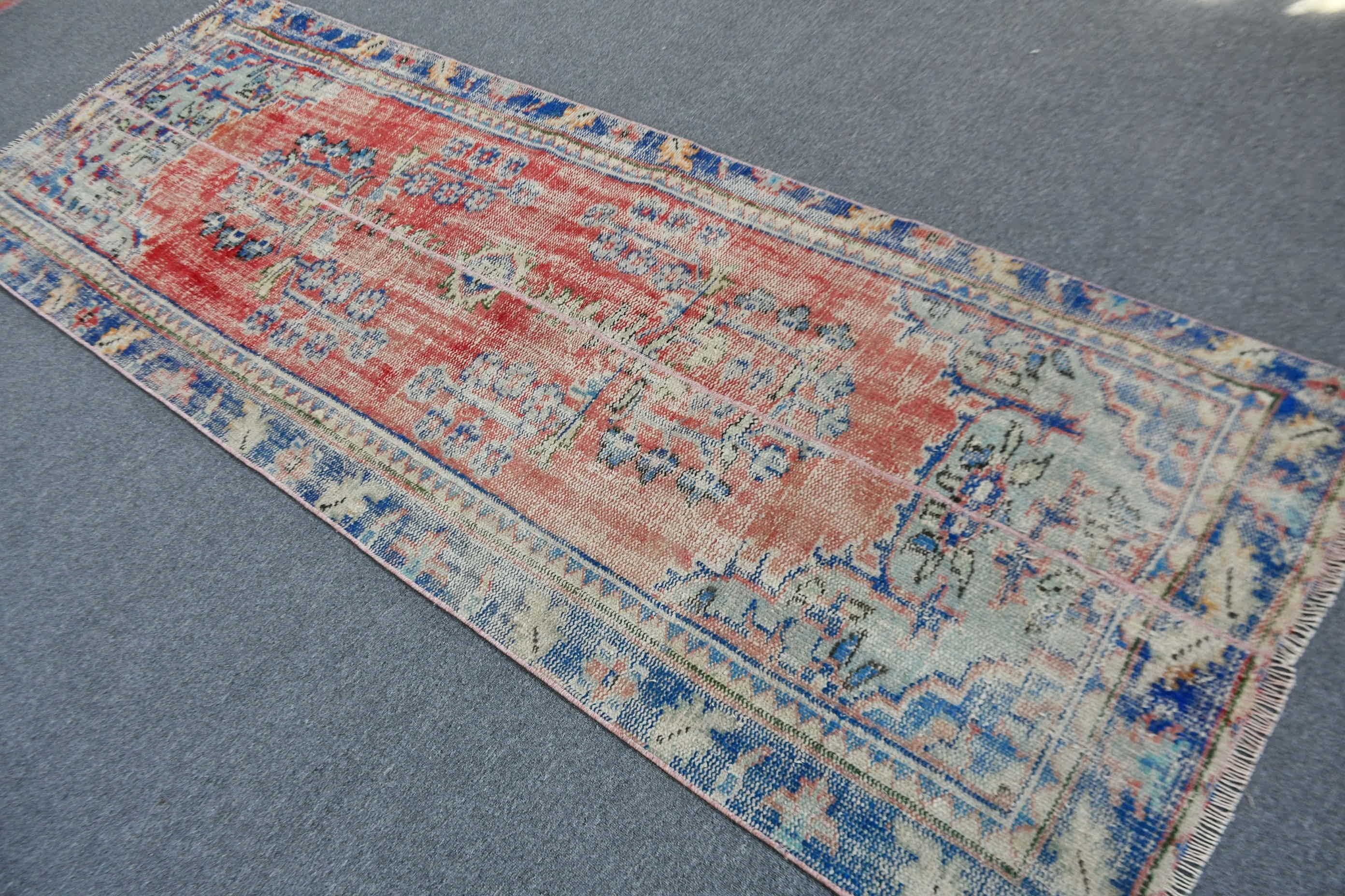 Pale Rug, Art Rug, Stair Rugs, Oriental Rug, Vintage Rug, 3.3x9.1 ft Runner Rug, Red Bedroom Rug, Rugs for Runner, Kitchen Rug, Turkish Rug