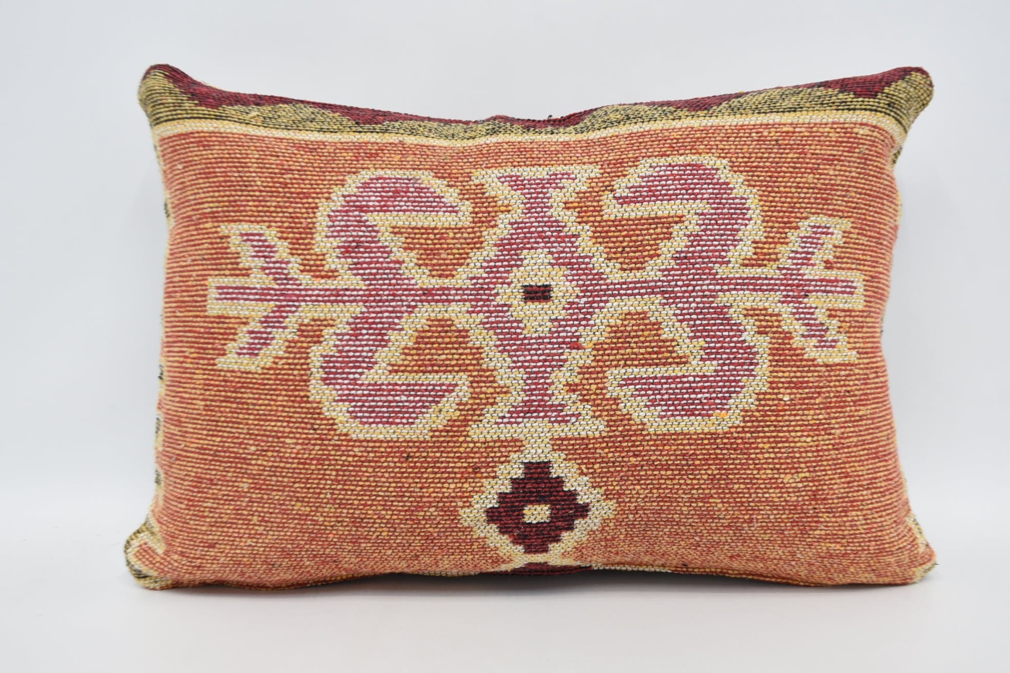 Gift Pillow, Kilim Pillow Cover, 16"x24" White Cushion Case, Handmade Kilim Cushion, Car Cushion Case, Handwoven Cushion Case