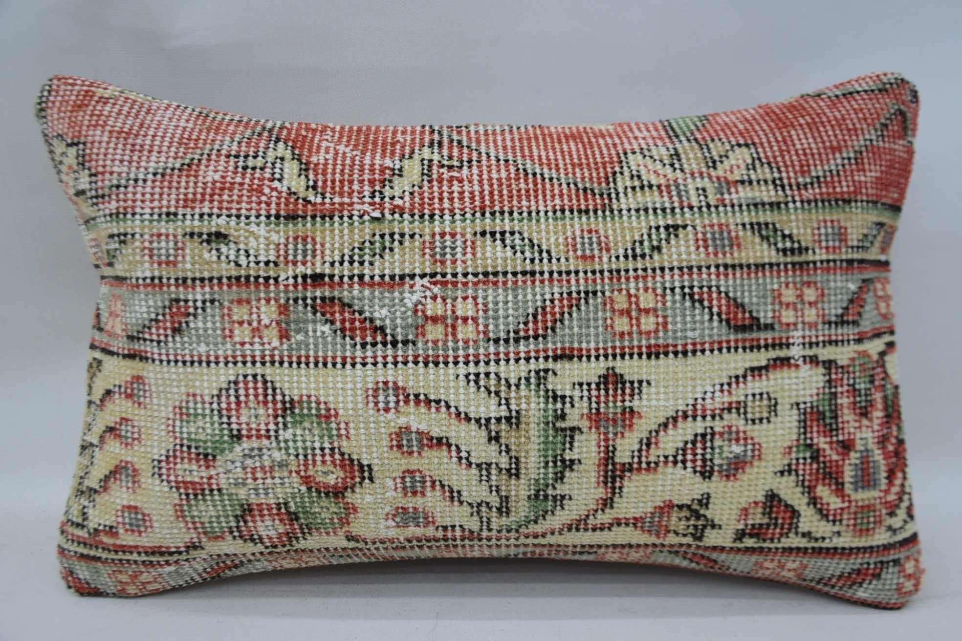 12"x20" Beige Cushion, Ethnical Kilim Rug Pillow, Luxury Cushion Cover, Handmade Kilim Cushion, Christmas Cushion, Turkish Kilim Pillow