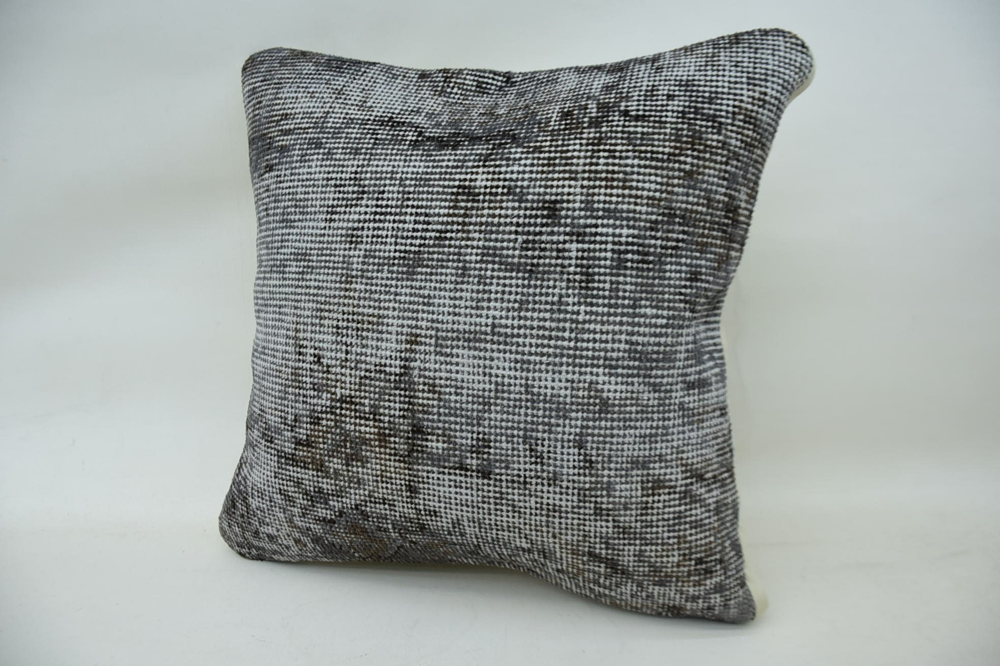 Wool Kilim Pillow Cushion Cover, 16"x16" Blue Pillow Cover, Vintage Kilim Pillow, Cozy Throw Cushion Case, Boho Pillow, Pillow for Couch