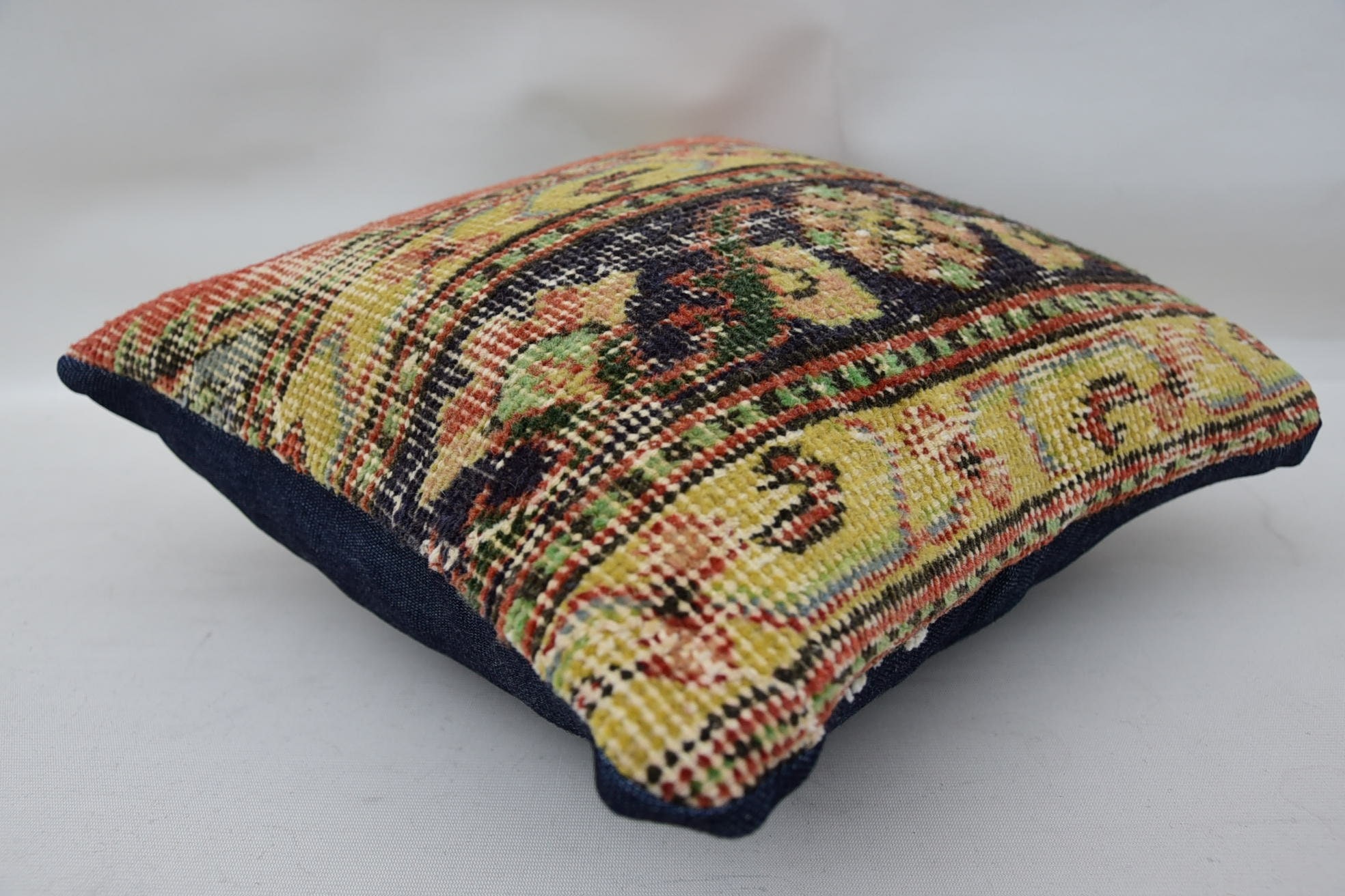 14"x14" Beige Pillow Cover, Antique Pillows, Outdoor Throw Cushion Case, Boho Pillow, Ethnical Kilim Rug Pillow, Aztec Pillow Cover