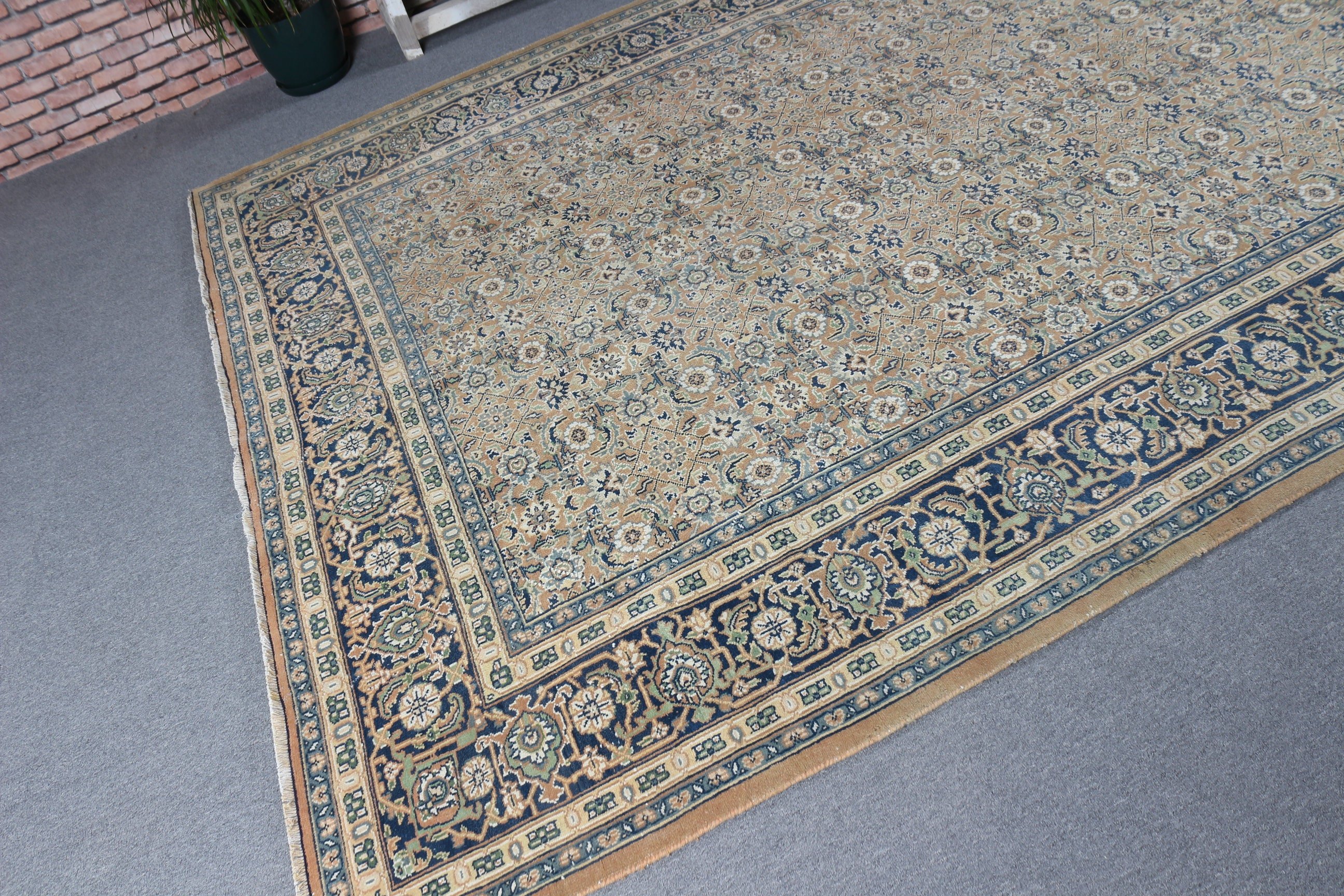 Anadolu Halıları, Yatak Odası Halıları, Siyah Anadolu Halısı, Türk Halısı, Oturma Odası Halısı, Vintage Halı, 6.6x9.3 ft Büyük Halı, Büyük Oushak Halısı