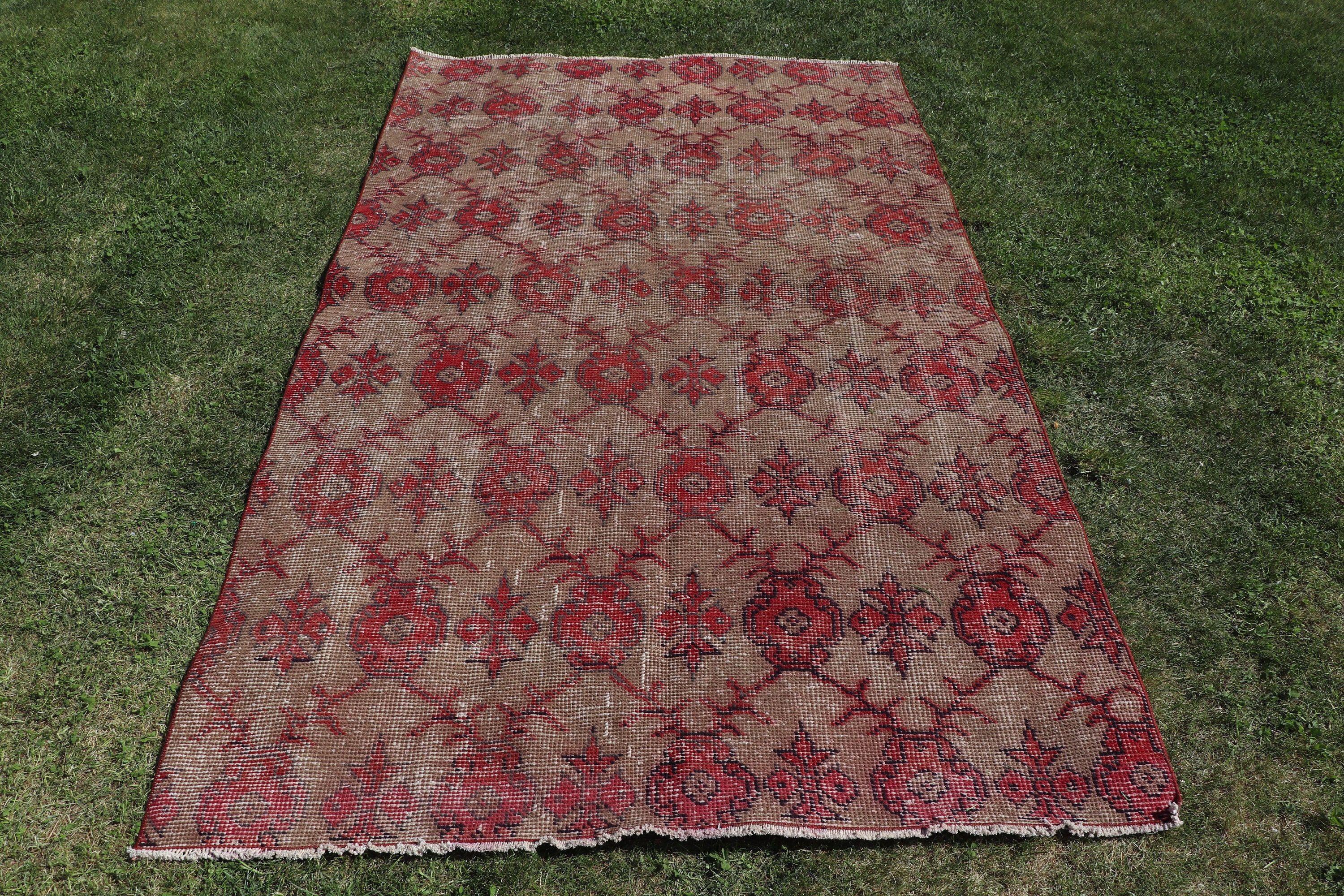 Boho Bölge Halısı, Sanatsal Halı, Vintage Halı, Mutfak Halısı, Kahverengi Açıklama Halıları, Oryantal Halı, Çocuk Halıları, Türk Halıları, 4,2x7,1 ft Alan Halıları