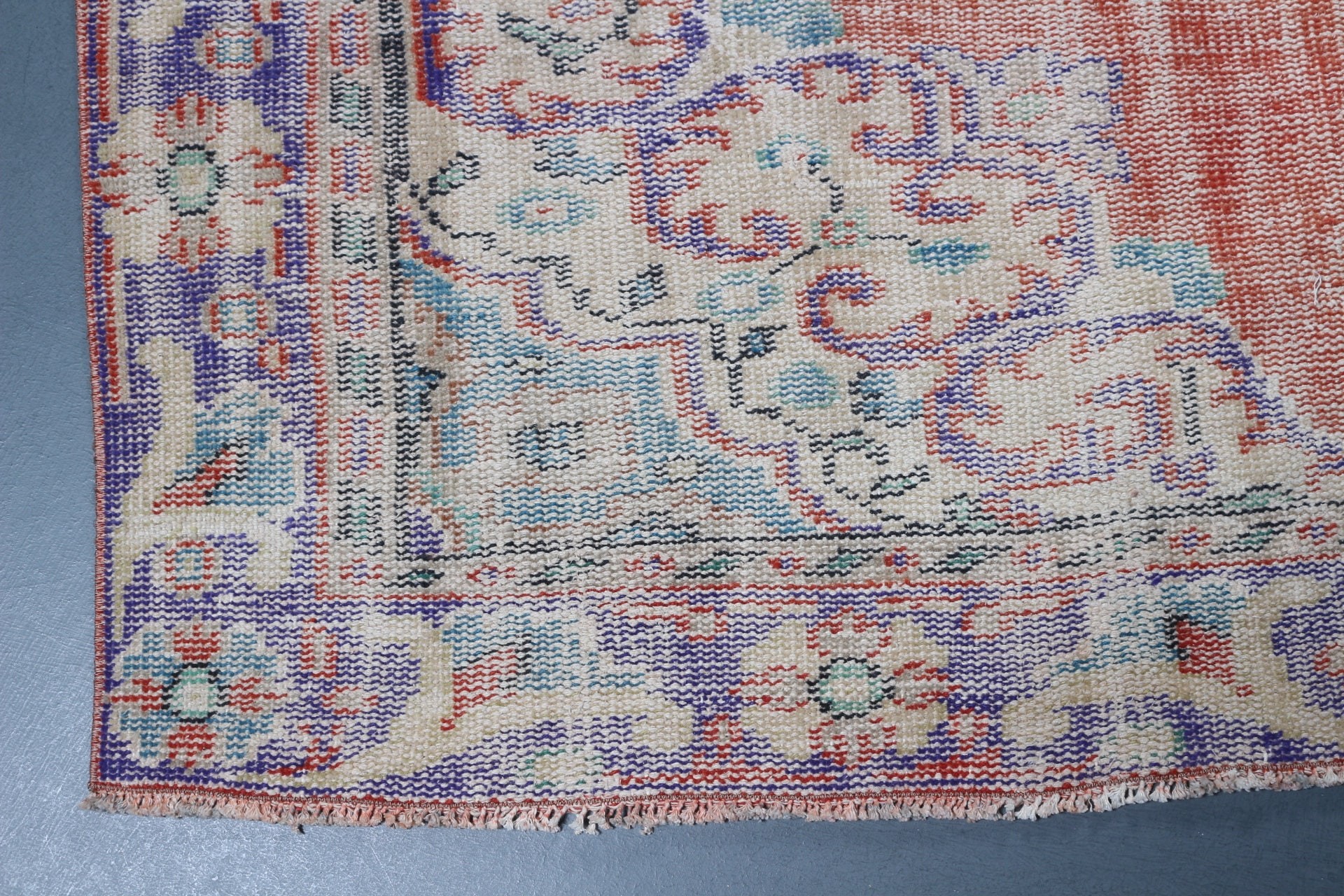 Yün Halı, Yemek Odası Halısı, Turuncu 5.8x9.5 ft Büyük Halılar, Salon Halısı, Vintage Halı, Yer Halıları, Türk Halısı