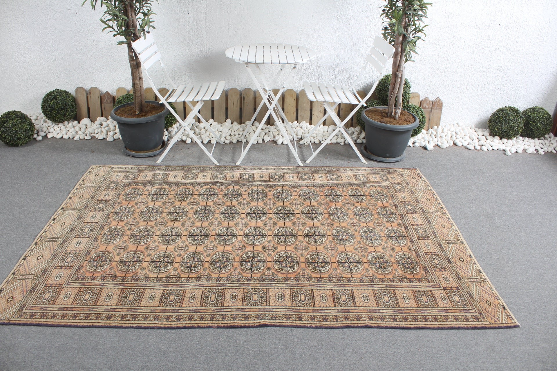 Living Room Rugs, Orange Bedroom Rugs, Turkey Rugs, Vintage Rug, Indoor Rug, 4.9x7.3 ft Area Rug, Floor Rugs, Turkish Rugs, Antique Rugs