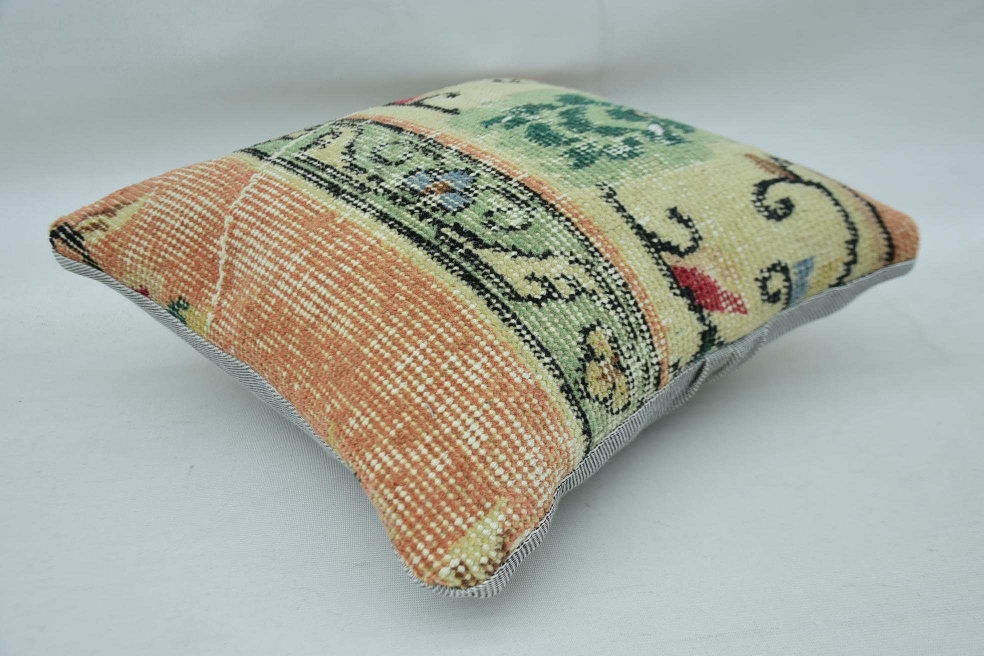 Boho Pillow, Aztec Pillow, 14"x14" Beige Cushion Case, Vintage Pillow, Decorative Pillow Case, Antique Pillows