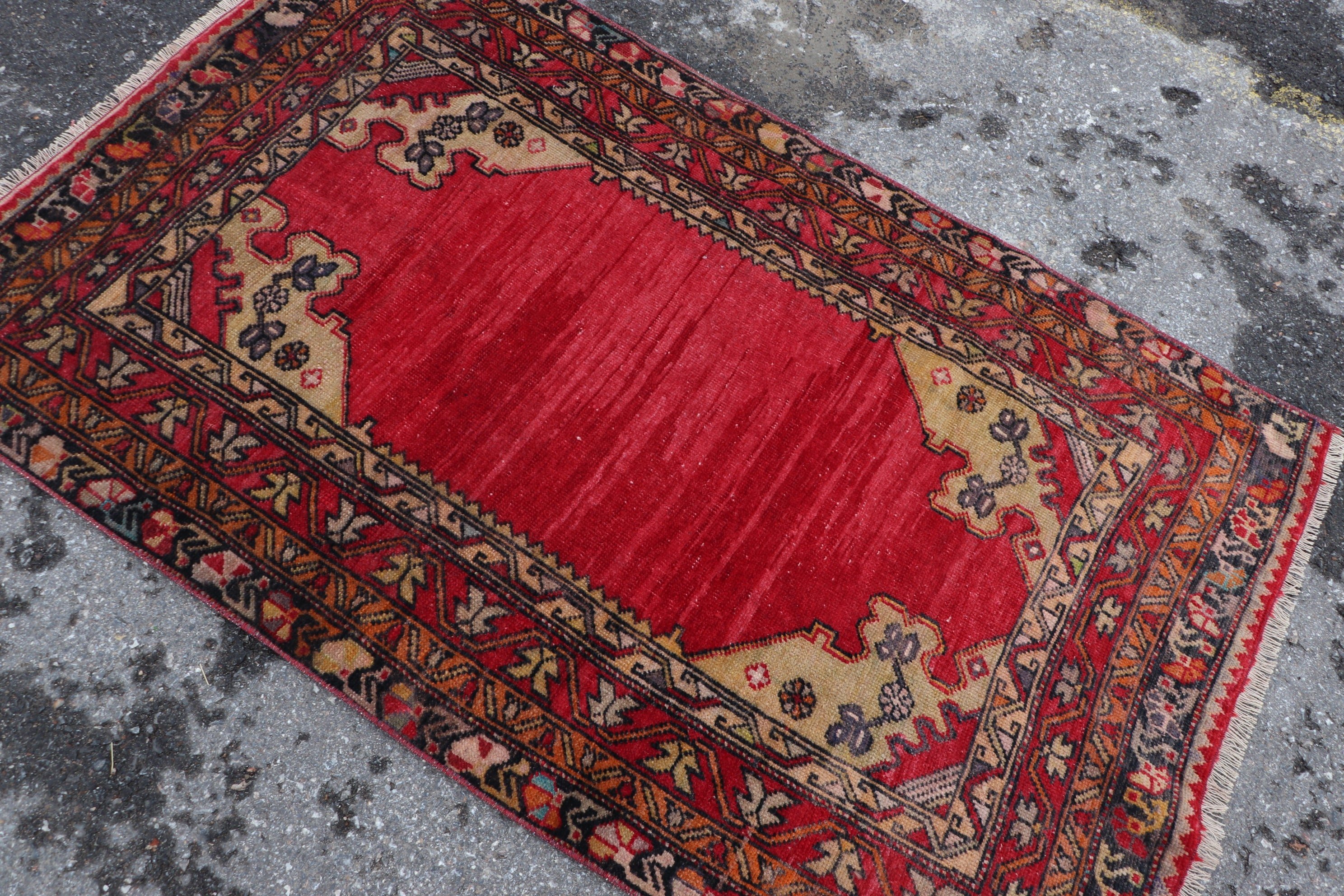 Red Floor Rug, Nursery Rug, Bedroom Rugs, Home Decor Rugs, 3.4x5.5 ft Accent Rugs, Rugs for Kitchen, Turkish Rugs, Vintage Rug, Cute Rug