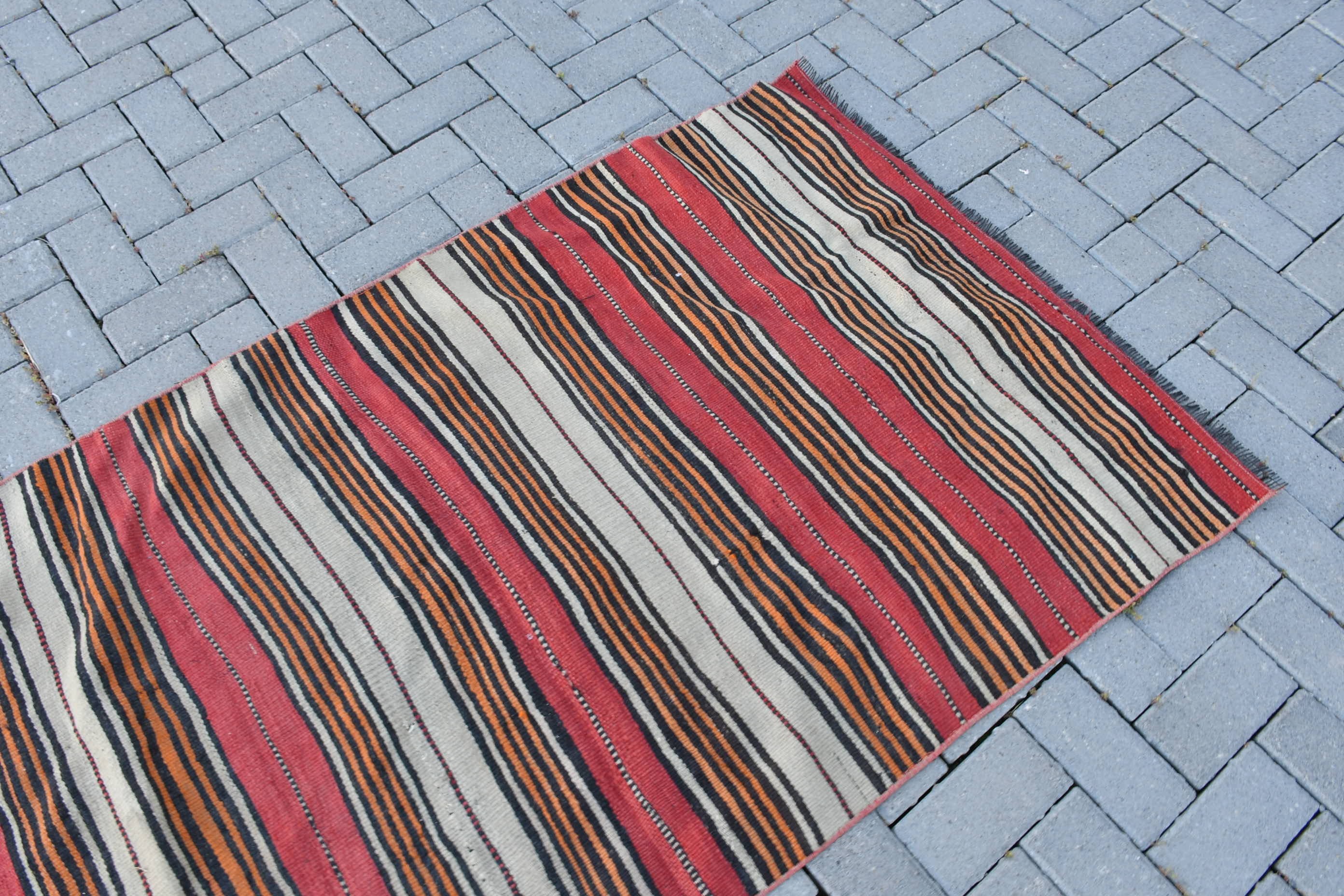 Nostaljik Kilim, Turuncu Oryantal Kilim, Ev Kilim, Ev Kilim, 96x172 cm Antre Kilim, Giriş Kilim, Yatak odası Kilim, Antik Kilim