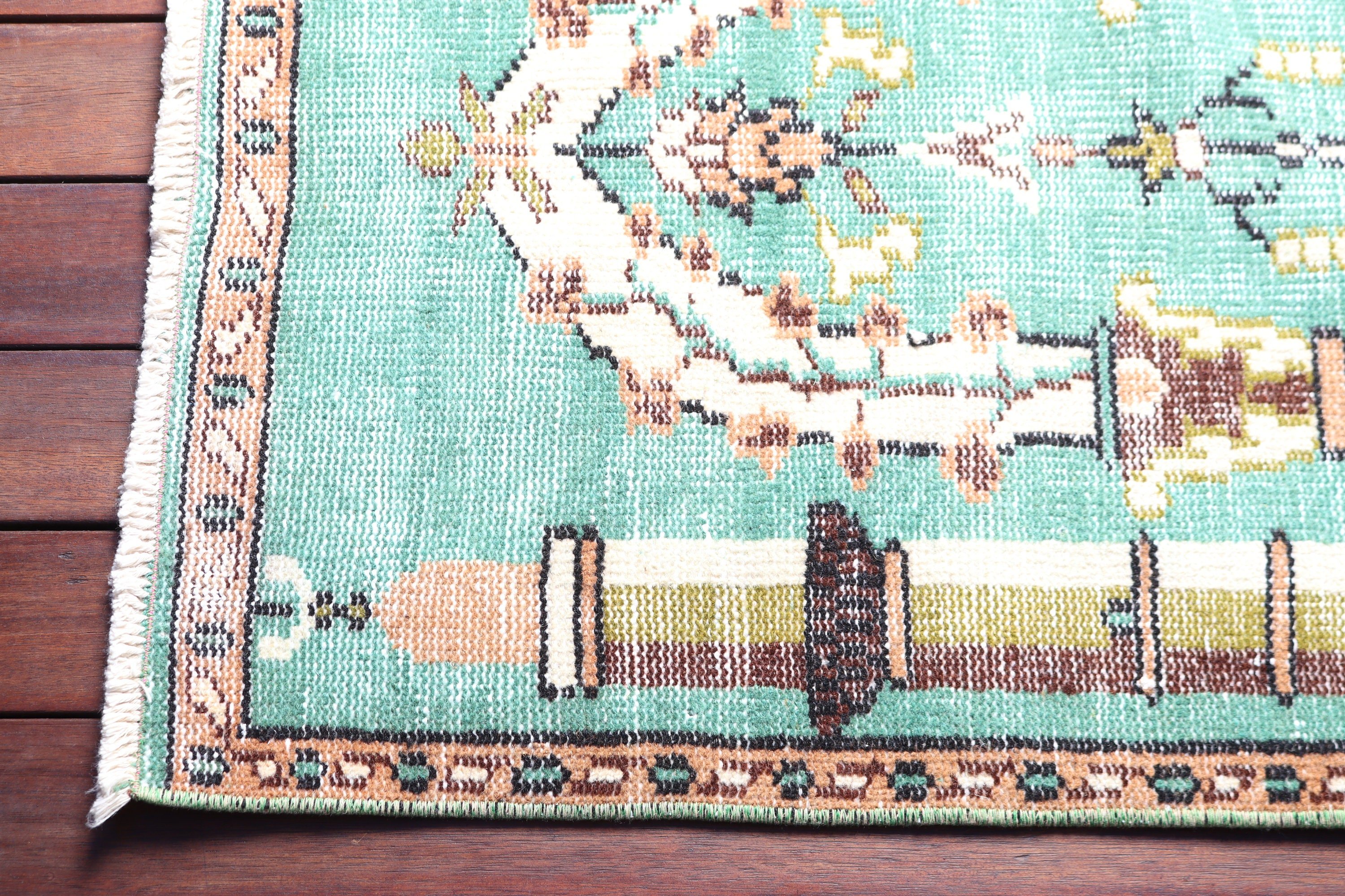 Vintage Rug, Turkish Rugs, Boho Rug, 2.3x4.6 ft Small Rugs, Door Mat Rug, Handwoven Rug, Green Anatolian Rug, Moroccan Rug, Car Mat Rugs