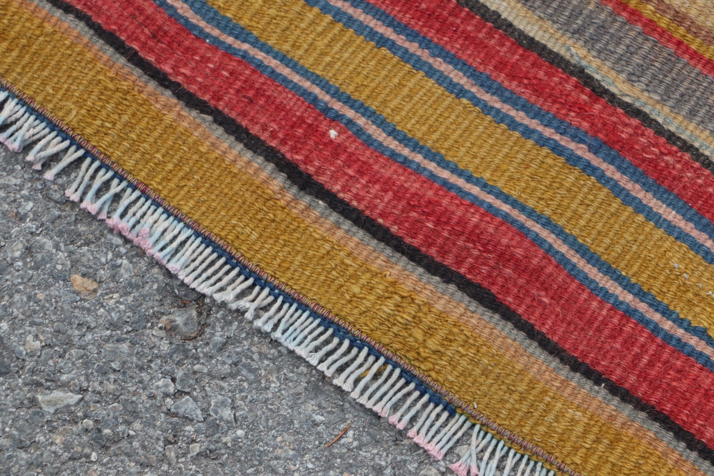 Vintage Rug, Floor Rug, Oriental Rug, Boho Rug, Kilim, Red  4.1x10.4 ft Runner Rugs, Turkish Rug, Hallway Rugs, Kitchen Rugs