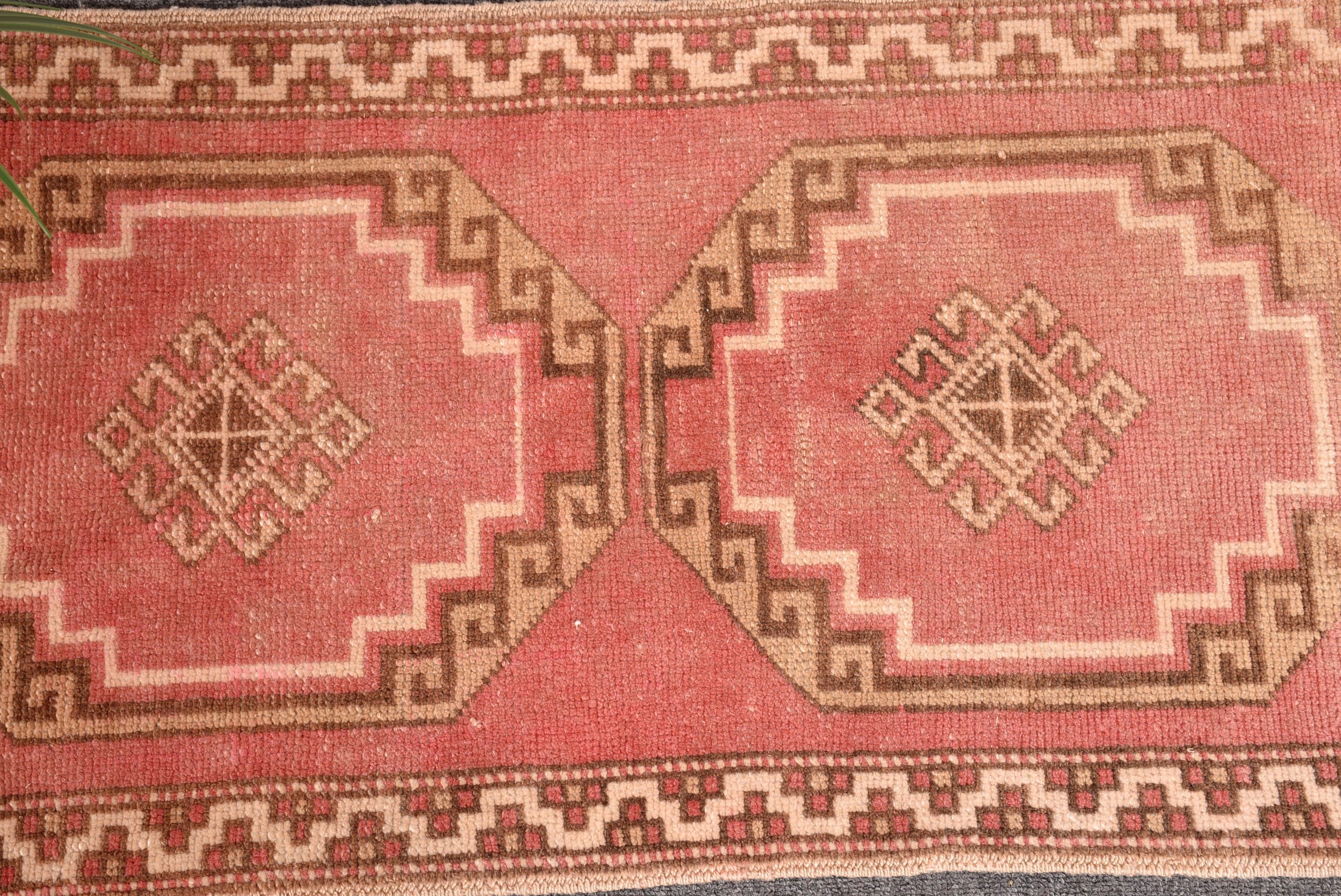 Decorative Rug, Door Mat Rug, Handwoven Rug, Vintage Rugs, Wall Hanging Rug, Turkish Rug, Red Kitchen Rugs, 1.5x3 ft Small Rug, Oushak Rug