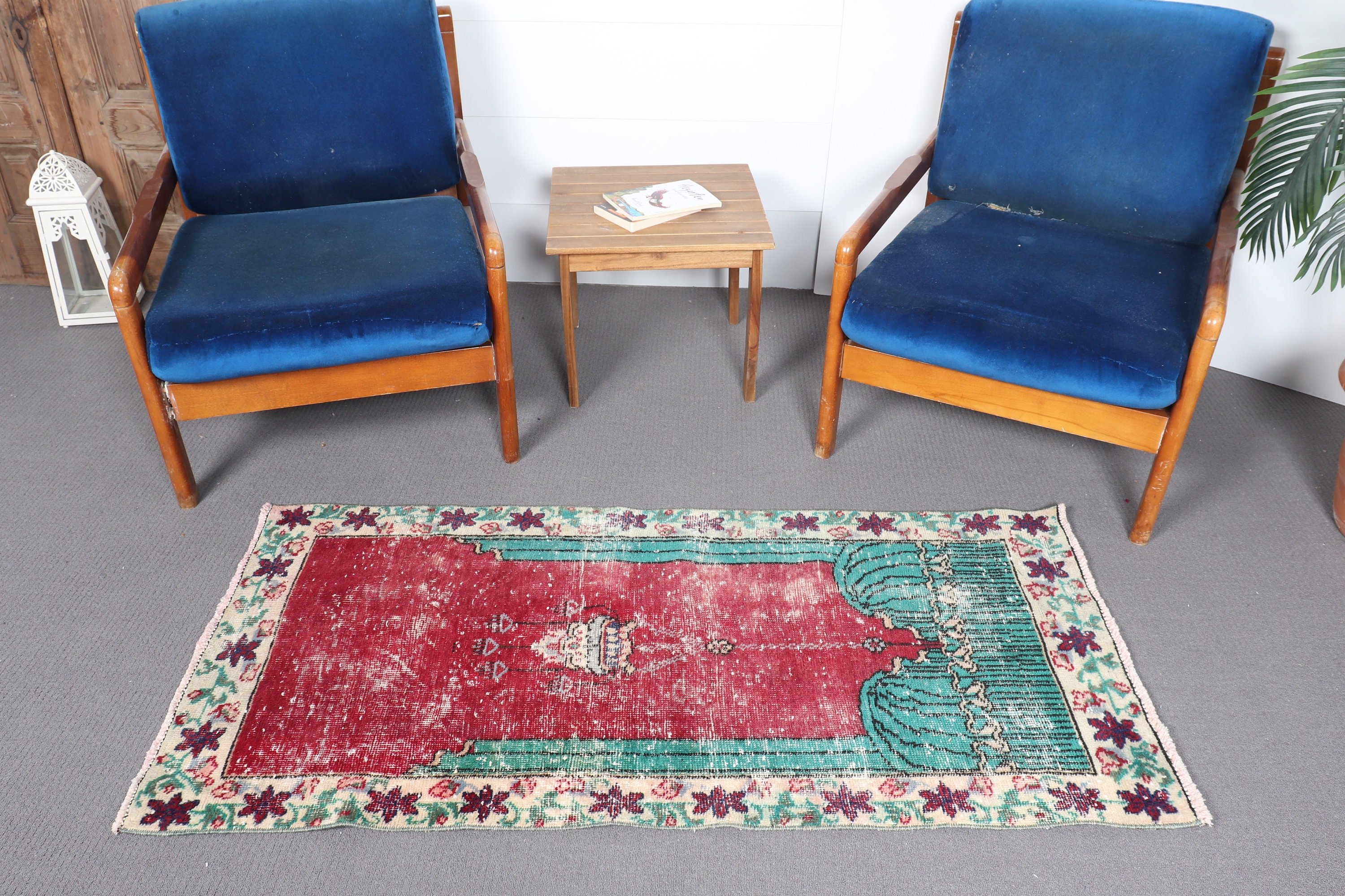 Çocuk Odası Halıları, Eski Halı, Vintage Halı, Türk Halıları, Araba Paspas Halıları, Mutfak Halısı, Giriş Halısı, Yün Halı, Kırmızı 2,5x5 ft Küçük Halılar