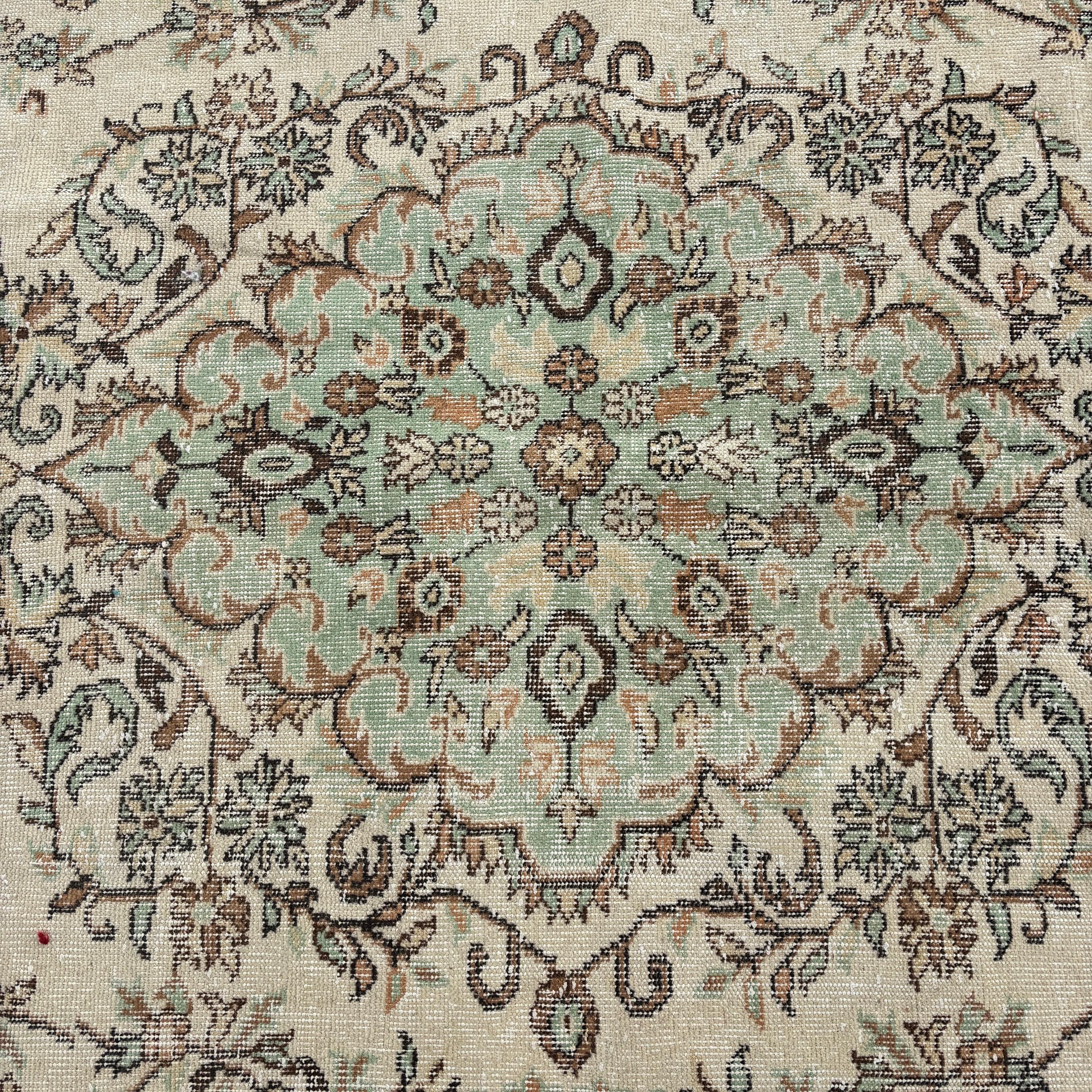 5.8x10.4 ft Büyük Halılar, Yemek Odası Halıları, Bej Anadolu Halısı, Mutfak Halıları, Türk Halıları, Vintage Halı, Yatak Odası Halıları, Geometrik Halı