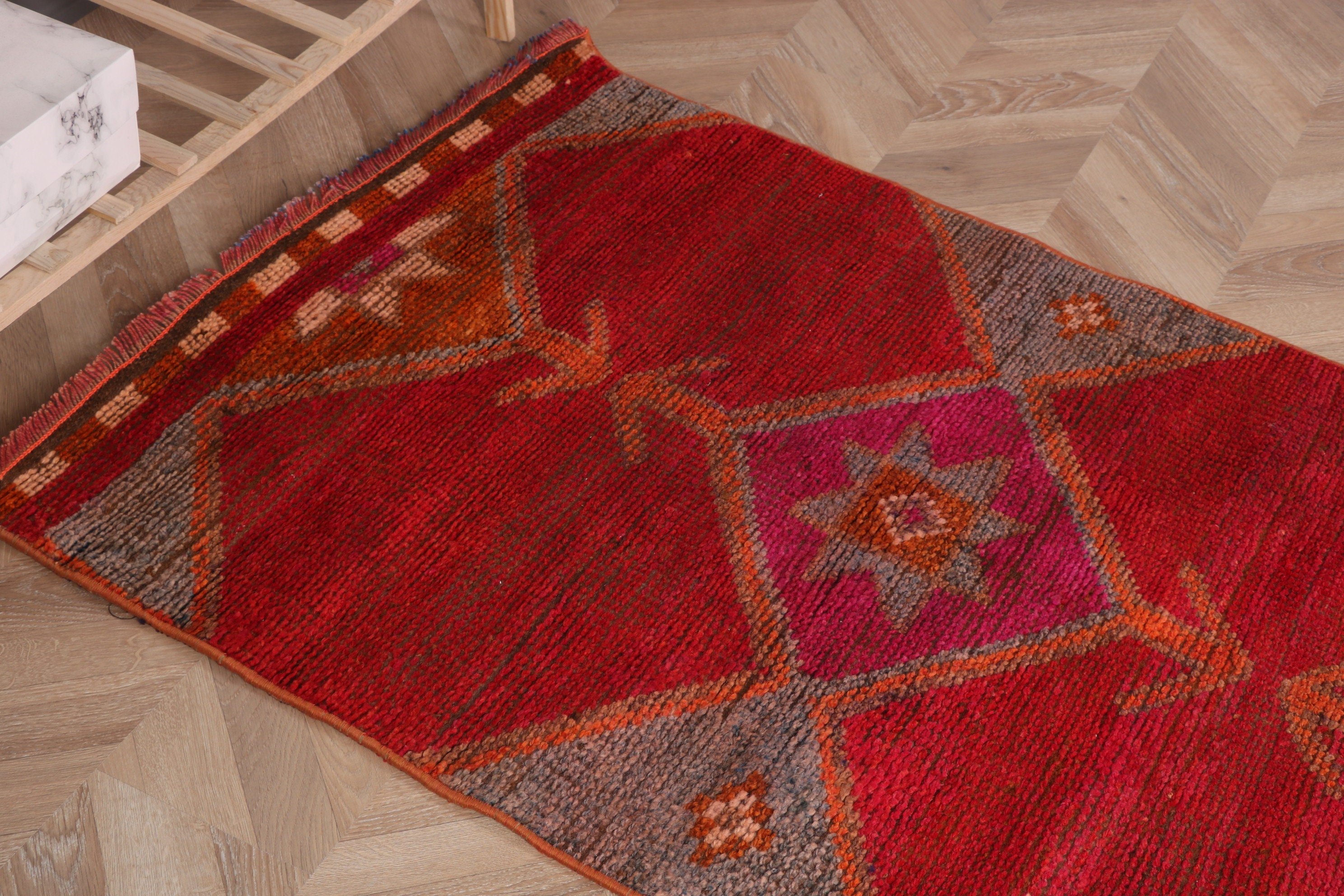 Turkish Rug, Bedroom Rug, 3x10.2 ft Runner Rugs, Red Flatweave Rug, Moroccan Rugs, Vintage Rug, Corridor Rugs, Vintage Runner Rugs