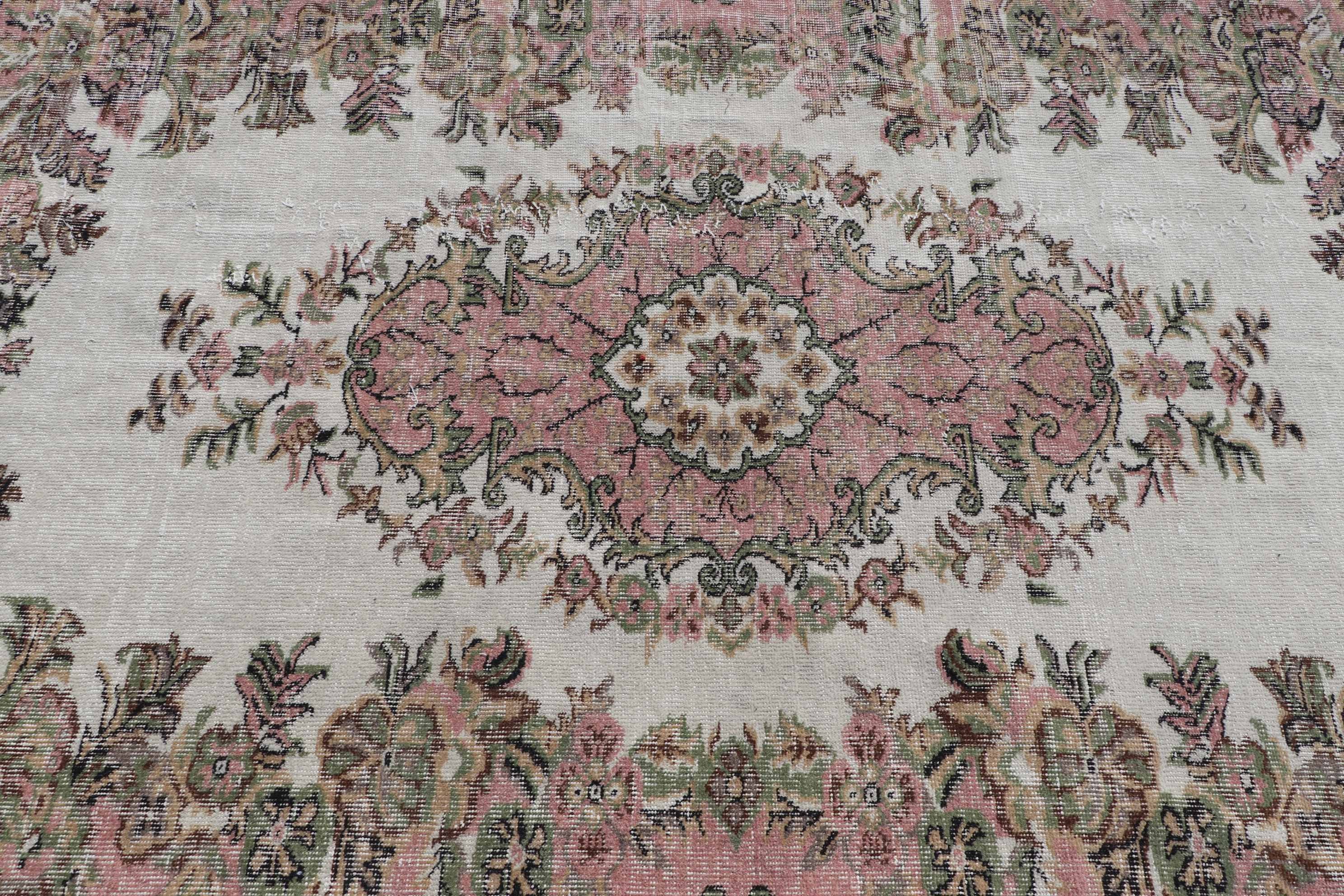 Vintage Rug, Wool Rug, Living Room Rugs, Oriental Rug, 6x8.2 ft Large Rug, Turkish Rug, Pink Anatolian Rug, Art Rugs, Dining Room Rug