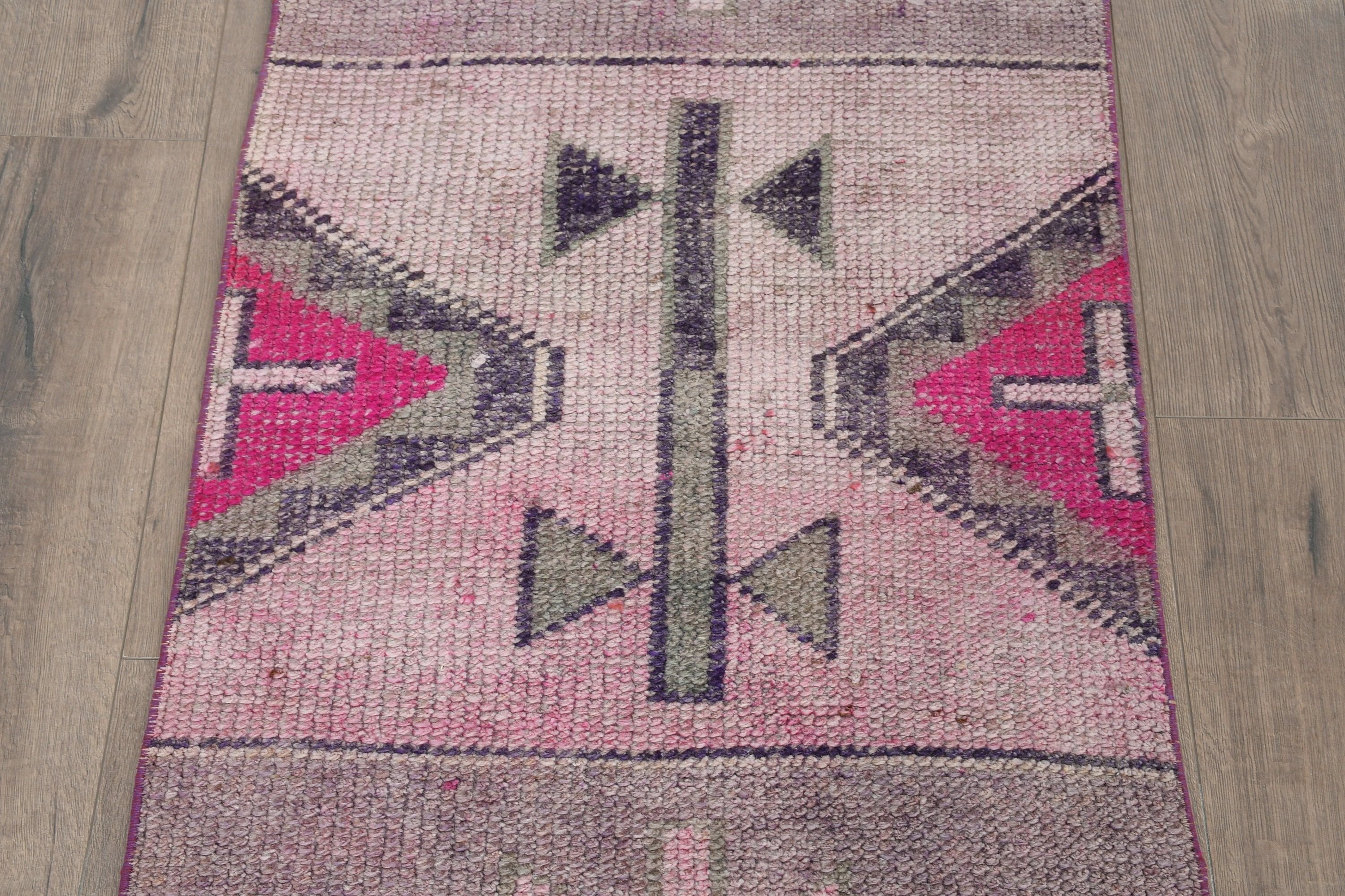 Antique Rugs, Turkish Rug, Vintage Rugs, Muted Rug, Hallway Rug, Oriental Rug, Pink Kitchen Rug, Rugs for Runner, 2.5x10.7 ft Runner Rug