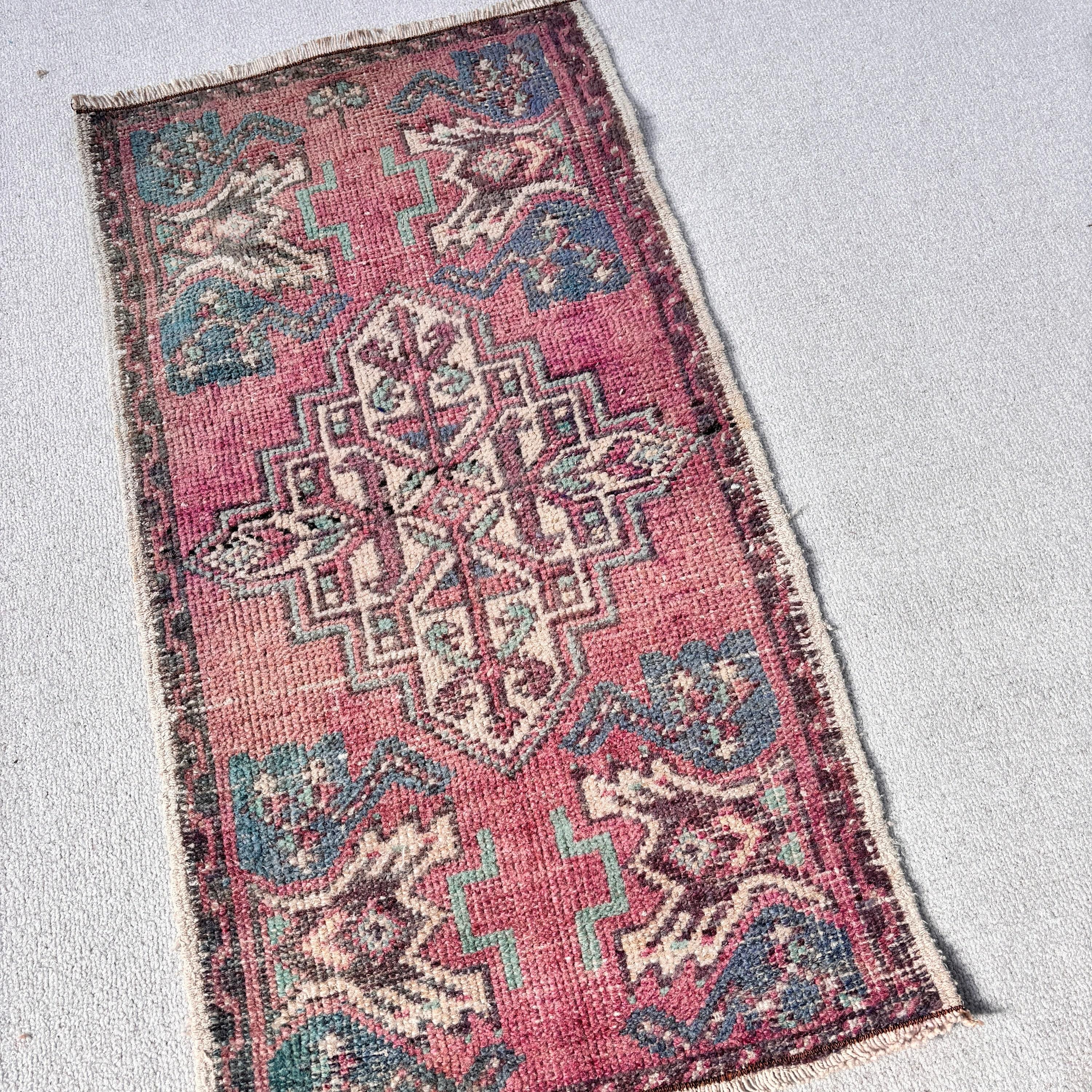 Turkish Rugs, Small Boho Rugs, Aztec Rug, 1.5x2.8 ft Small Rugs, Nursery Rug, Vintage Rugs, Modern Rugs, Kitchen Rugs, Purple Statement Rug