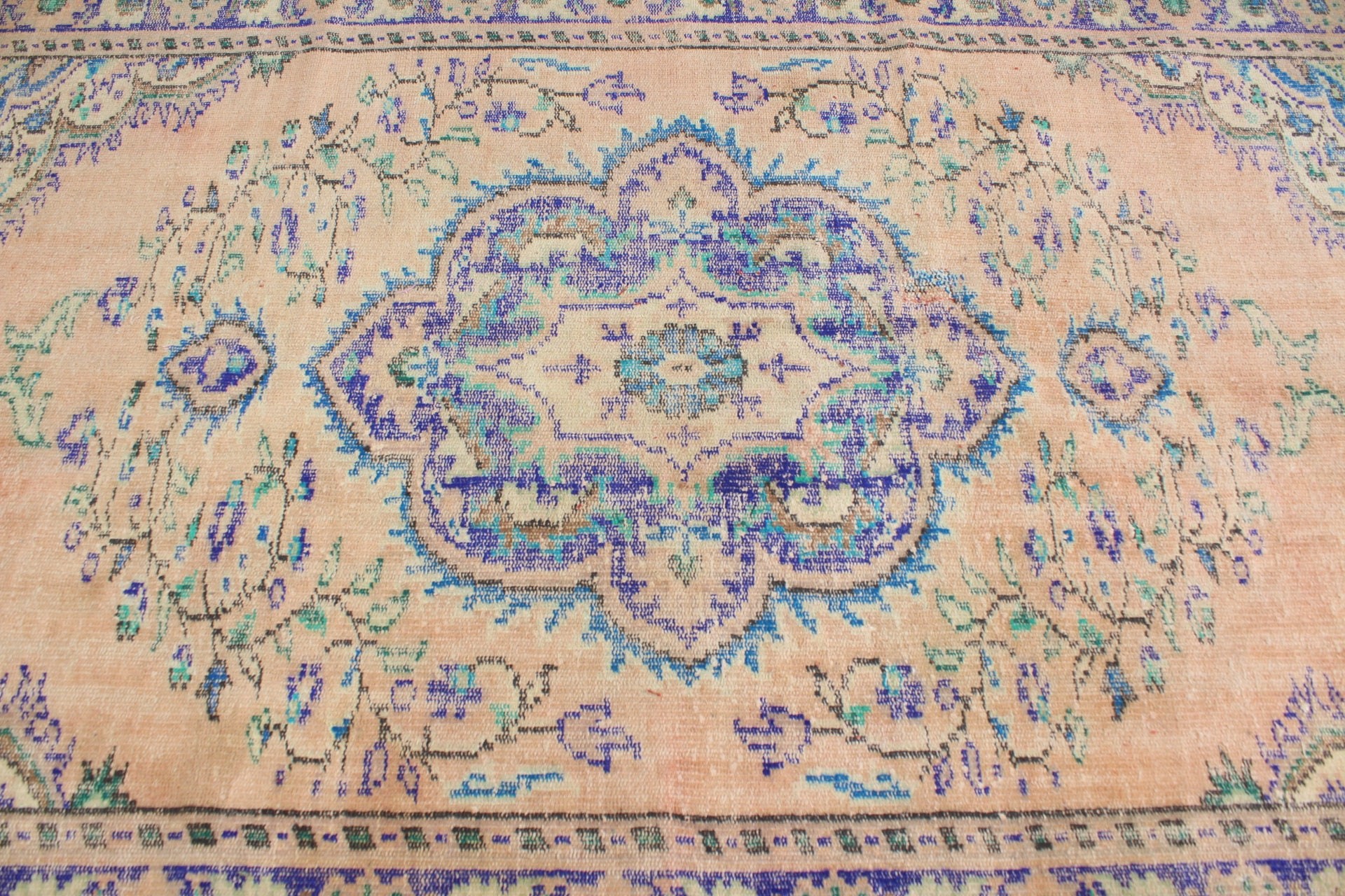 Turuncu Yün Halılar, Oushak Halı, Yatak Odası Halısı, Yemek Odası Halıları, 5.2x8.2 ft Büyük Halı, Türk Halıları, Düğün Halıları, Vintage Halılar