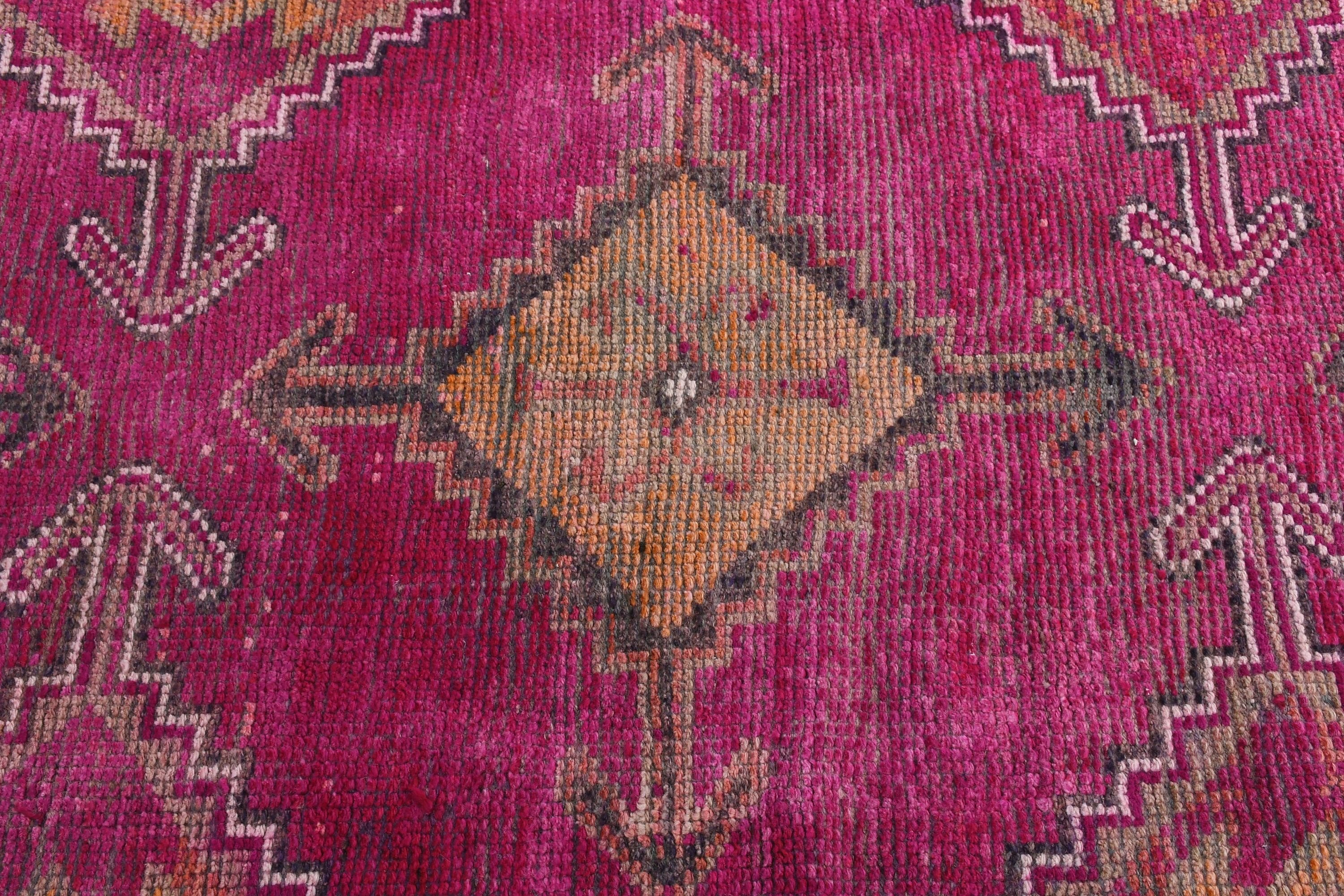 Pink Kitchen Rugs, Bedroom Rugs, Turkish Rug, 2.9x11 ft Runner Rugs, Vintage Rugs, Stair Rug, Office Rug, Kitchen Rugs, Rugs for Corridor