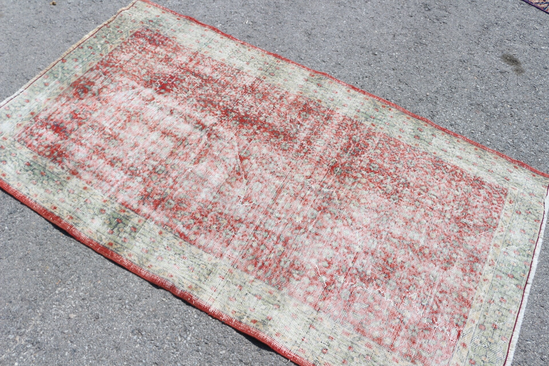 Oushak Rug, Rugs for Kitchen, Moroccan Rug, Kitchen Rugs, Vintage Rug, Turkish Rug, Red  3.6x6.4 ft Accent Rugs, Entry Rug