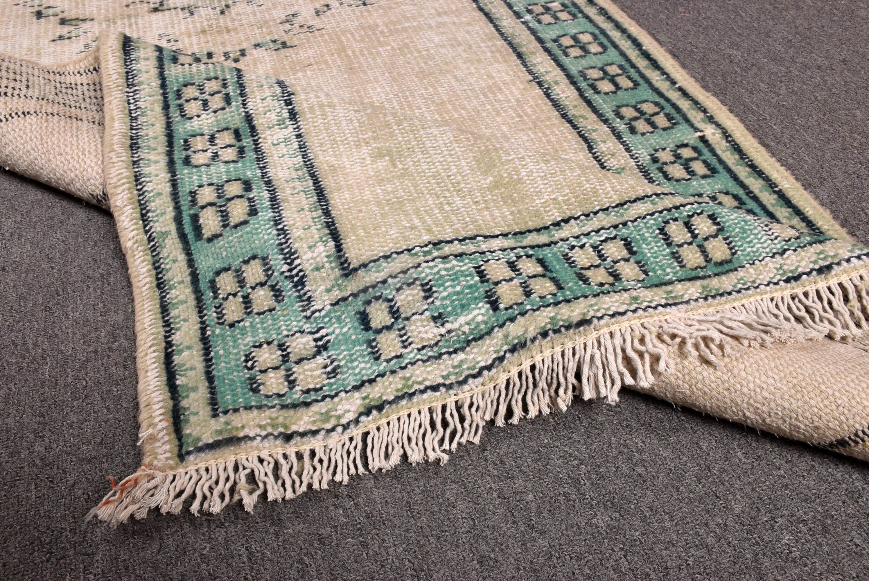 Vintage Runner Halıları, Türk Halısı, Boho Halısı, Vintage Halısı, Uzun Koşucu Halıları, Bej İfade Halıları, 2,7x11,3 ft Runner Halısı