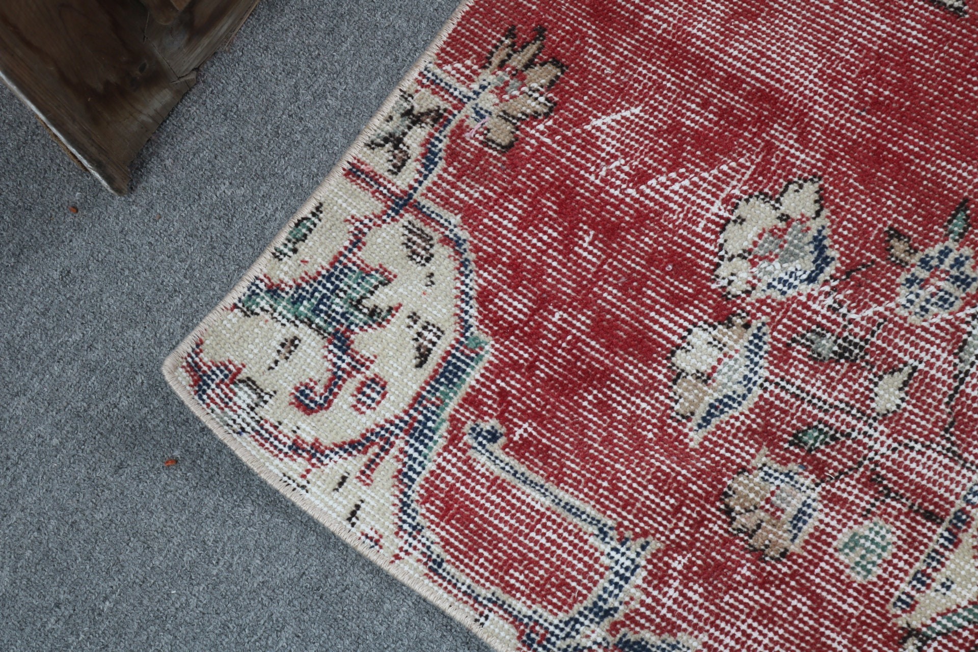 2x3.6 ft Small Rugs, Exotic Rugs, Red Statement Rug, Handwoven Rugs, Bathroom Rug, Turkish Rugs, Neutral Rug, Entry Rugs, Vintage Rugs