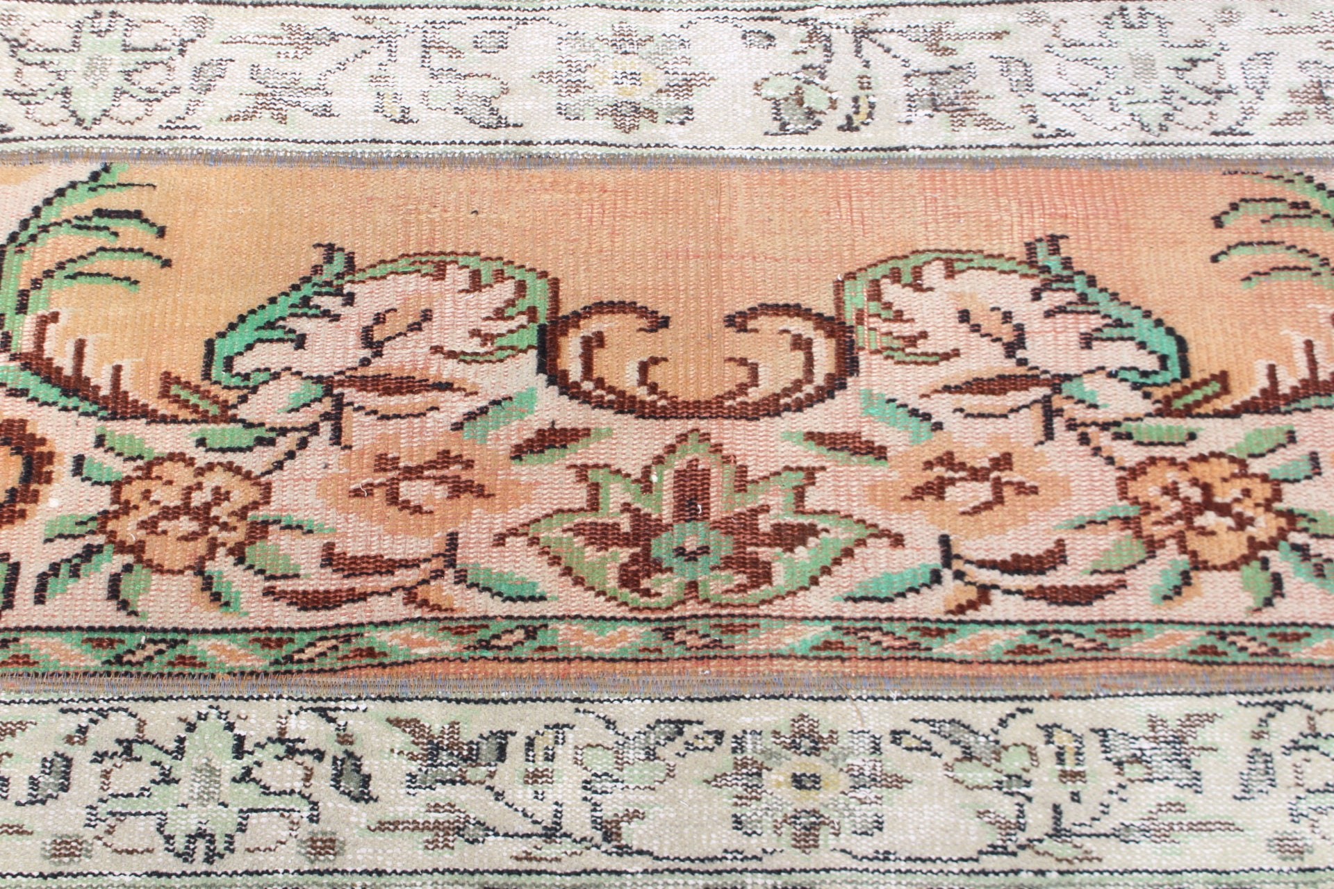 Banyo Halıları, Anadolu Halısı, Yatak Odası Halısı, Vintage Halılar, 2,7x4,1 ft Küçük Halı, Türk Halısı, Yer Halısı, Yeşil Oushak Halısı, Giriş Halısı