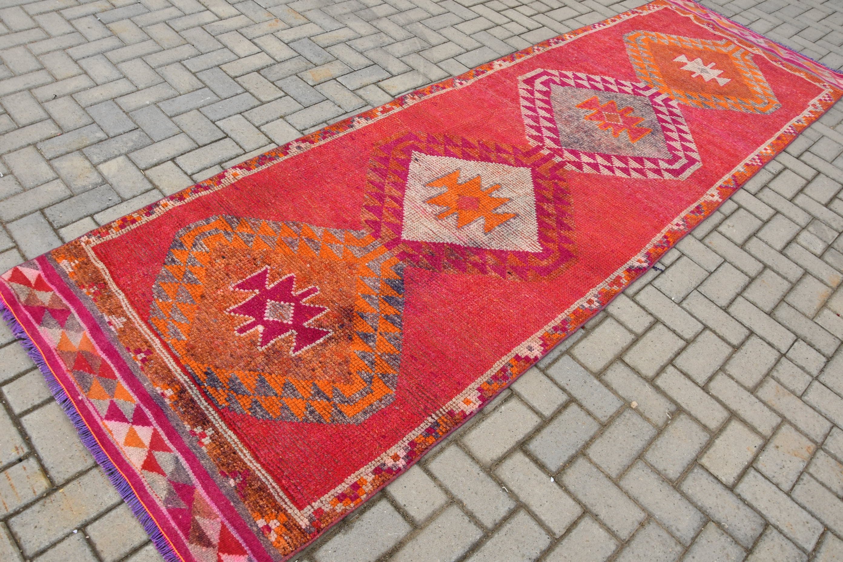 Pale Rug, Rugs for Hallway, Corridor Rug, Oushak Rugs, 3.5x11.5 ft Runner Rugs, Dorm Rug, Vintage Rug, Antique Rug, Stair Rug, Turkish Rug