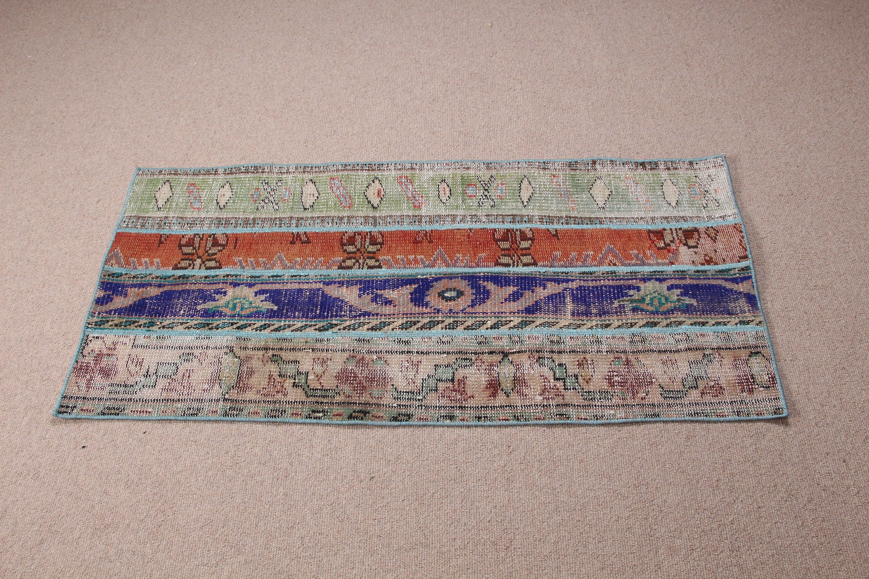 Düğün Halısı, Vintage Halı, Yeşil Antika Halı, Paspas Halısı, Yatak Odası Halısı, Türk Halısı, Ev Dekor Halıları, Banyo Halıları, 2x4.3 ft Küçük Halı