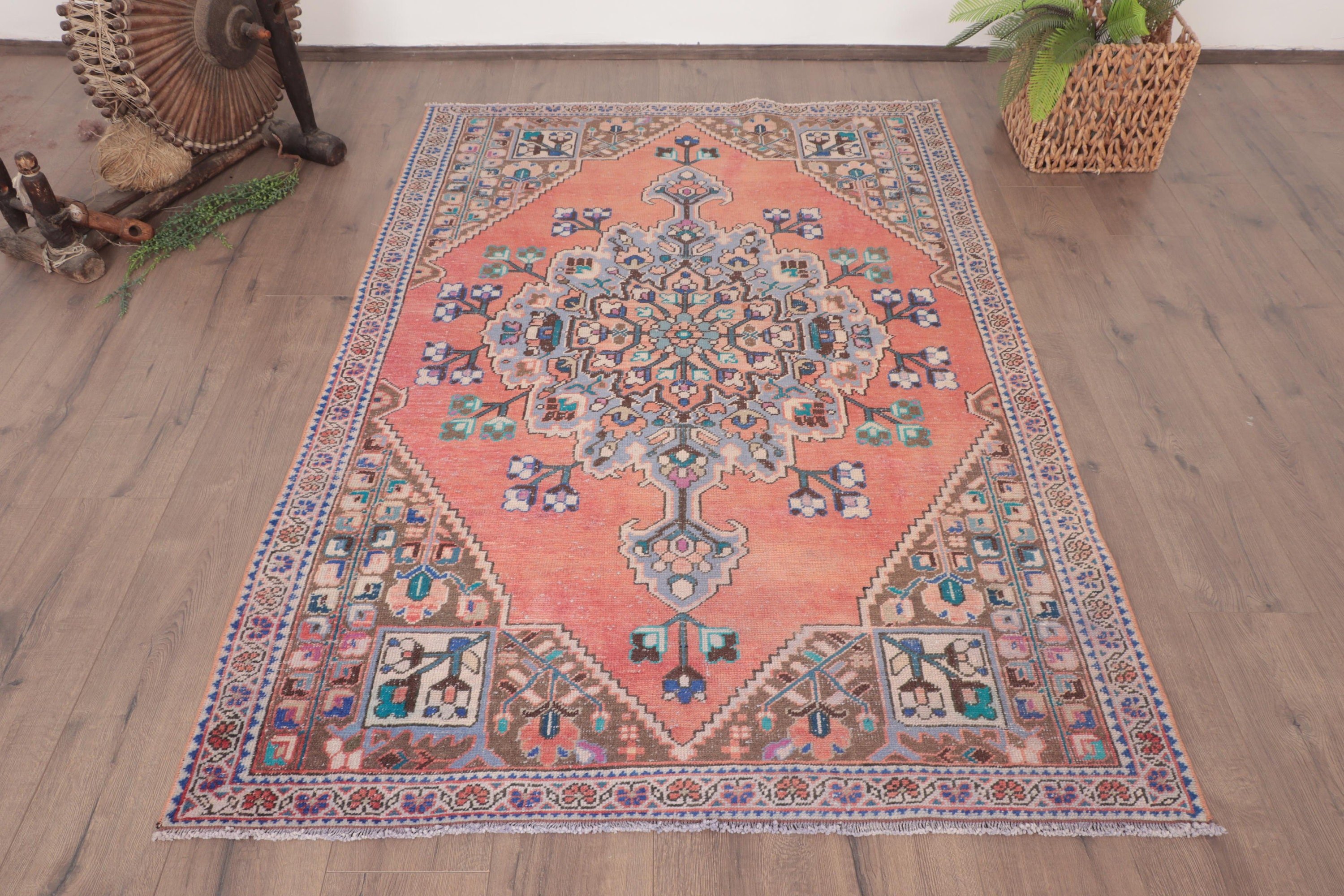 Düz Dokuma Halılar, Türk Halısı, 4.2x6.2 ft Alan Halısı, Kırmızı Fas Halısı, Yemek Odası Halıları, Vintage Halılar, Oryantal Halılar, Mutfak Halısı, Yer Halıları