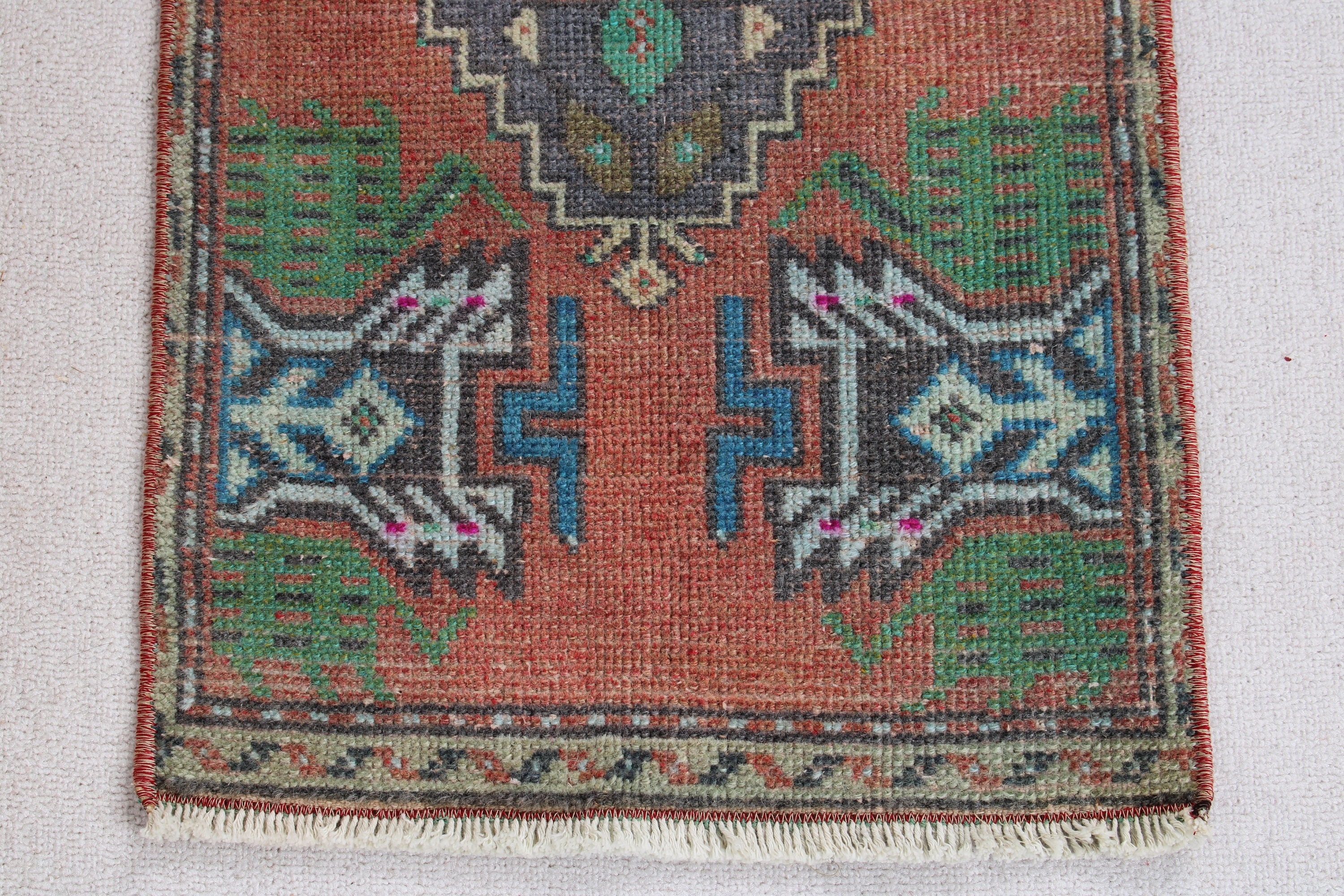 Küçük Boho Halılar, Bildiri Halısı, Duvara Asılı Halı, Vintage Halılar, Türk Halısı, Oryantal Halılar, 1.4x3.1 ft Küçük Halılar, Bronz Yün Halılar