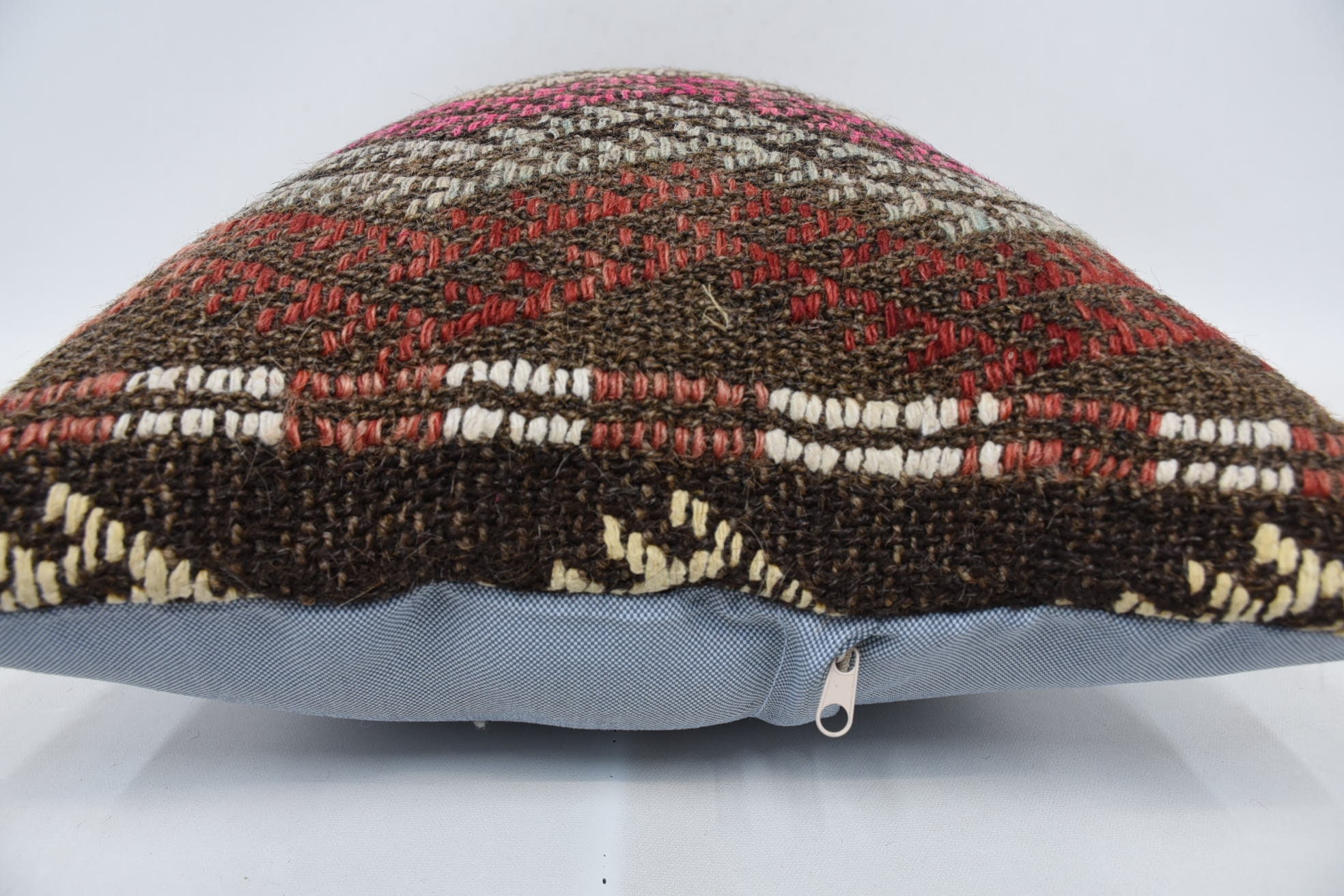 Turkish Pillow, Boho Throw Cushion Case, Sofa Cushion Case, 16"x24" Red Cushion Cover, Throw Kilim Pillow, Vintage Kilim Pillow