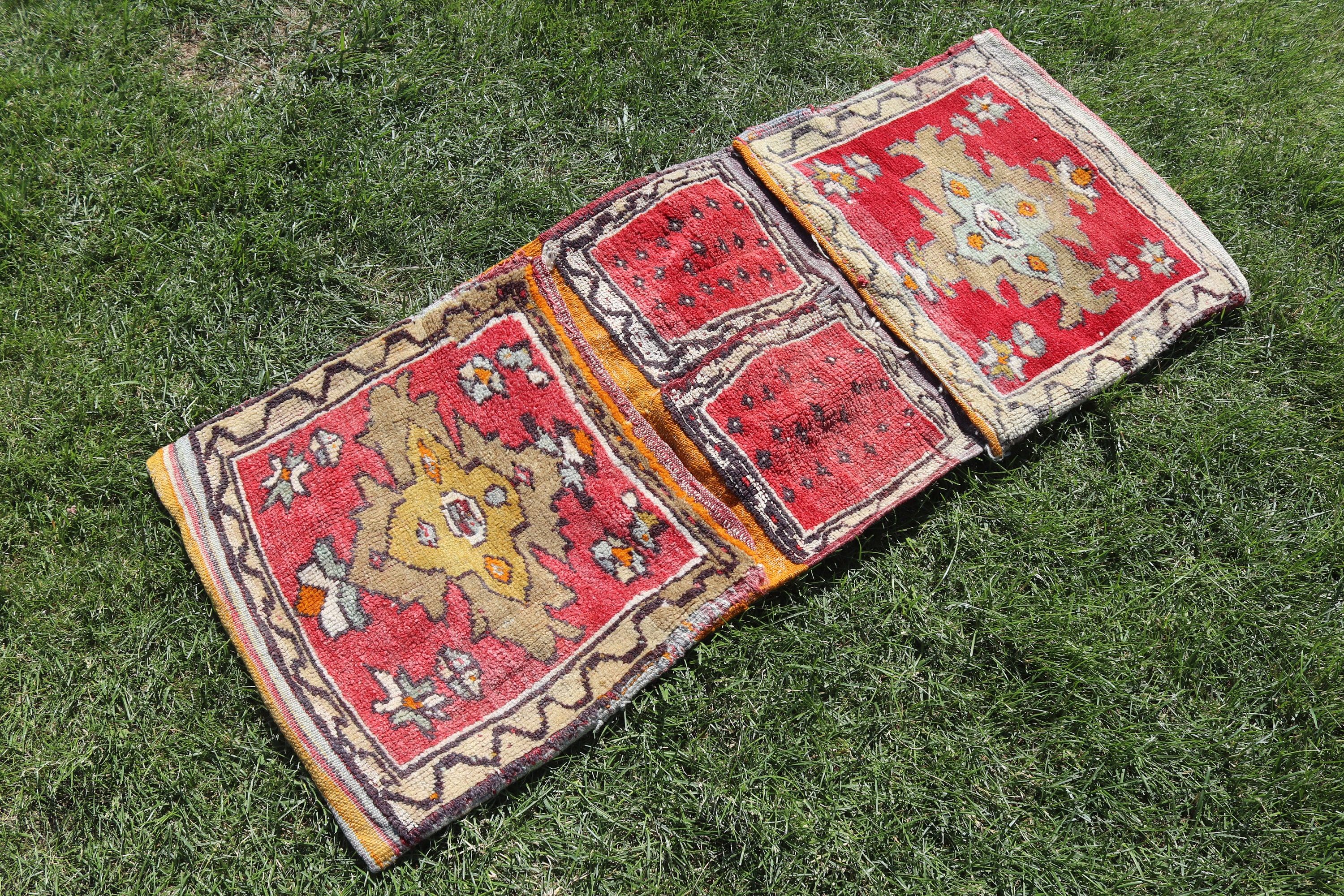 Çocuk Halısı, Ev Dekorasyonu Halıları, Vintage Halılar, Yün Halı, Küçük Boho Halıları, 1.7x4.1 ft Küçük Halı, Türk Halısı, Kırmızı Yatak Odası Halıları, Organik Halı