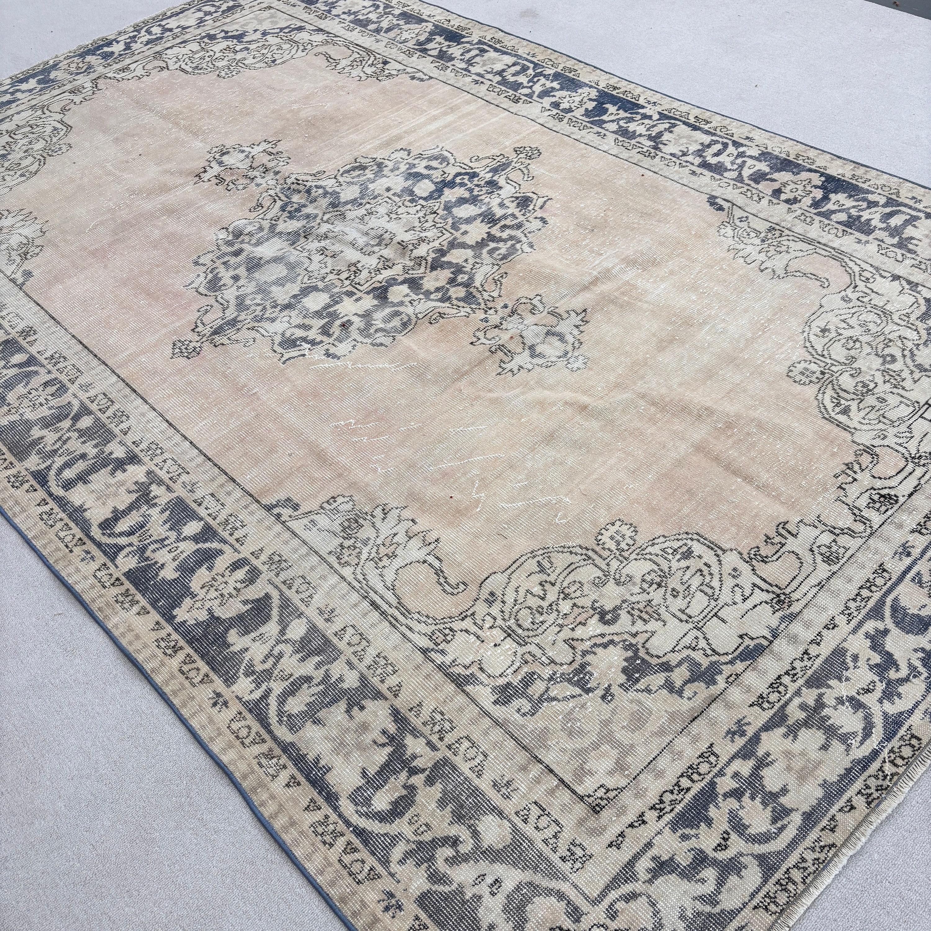 Oversize Vintage Rugs, Salon Rugs, Modern Rug, Turkish Rugs, Beige  6.9x10.5 ft Oversize Rugs, Neutral Rug, Vintage Rug