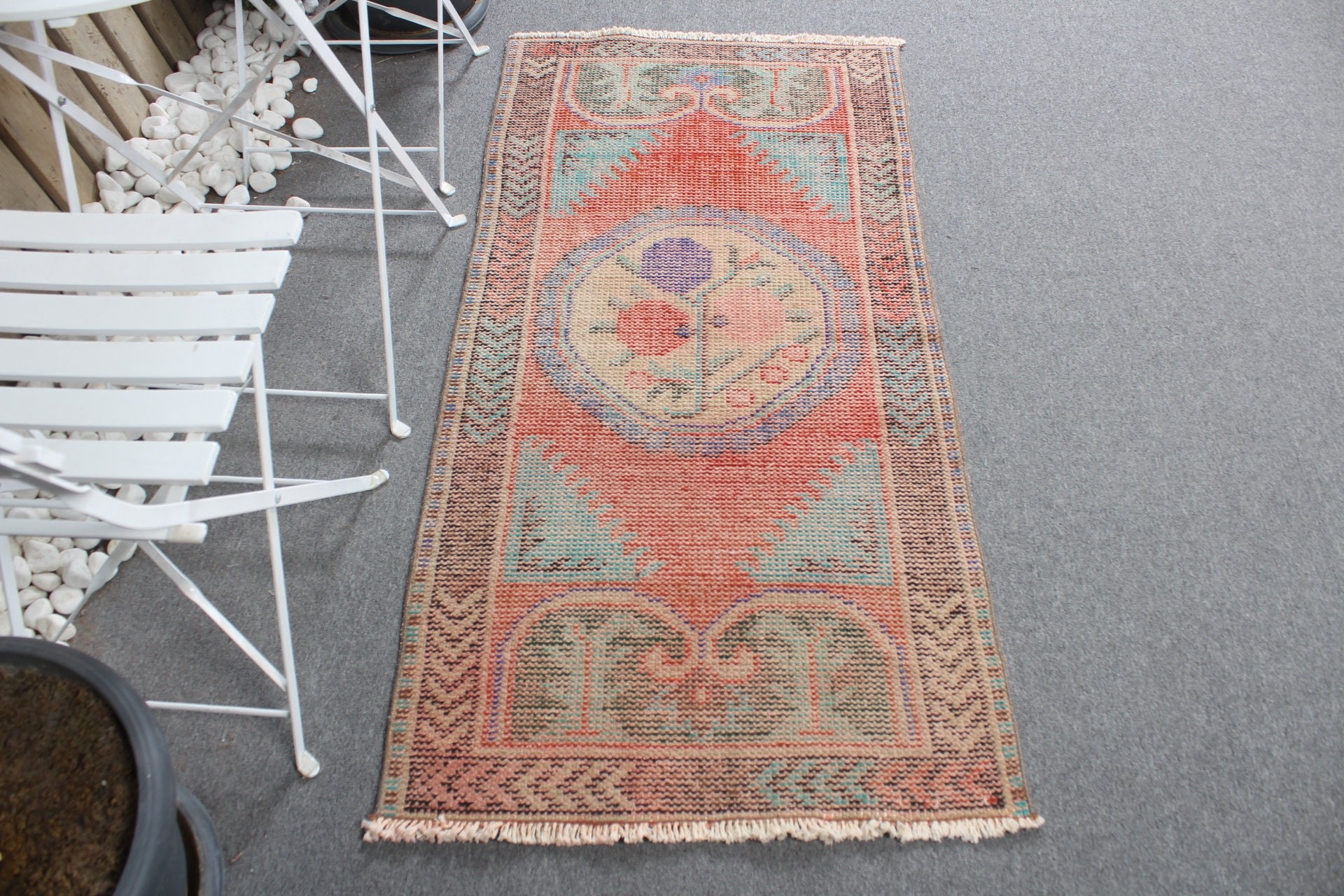 Kapı Paspas Halısı, Vintage Halı, Duvara Asılı Halı, Ev Dekor Halıları, Sanat Halısı, 2.5x4.9 ft Küçük Halı, Kırmızı Ev Dekor Halısı, Türk Halısı, Anadolu Halısı