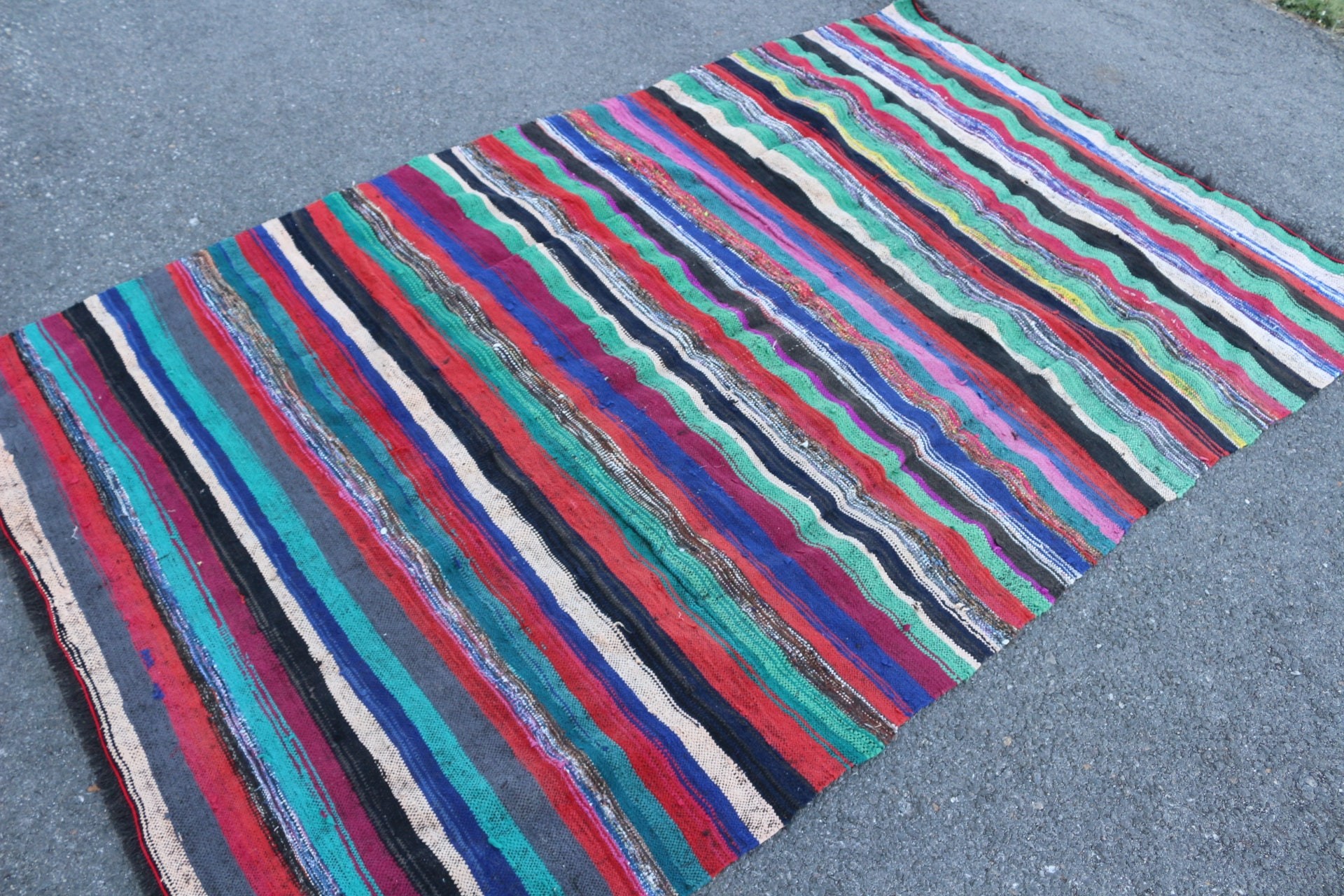 Vintage Halı, Kilim, Türk Halısı, Soğuk Halı, Oturma Odası Halıları, İç Mekan Halısı, Mutfak Halısı, 4,2x7,5 ft Alan Halıları, Kabile Halısı, Gökkuşağı Soğuk Halı