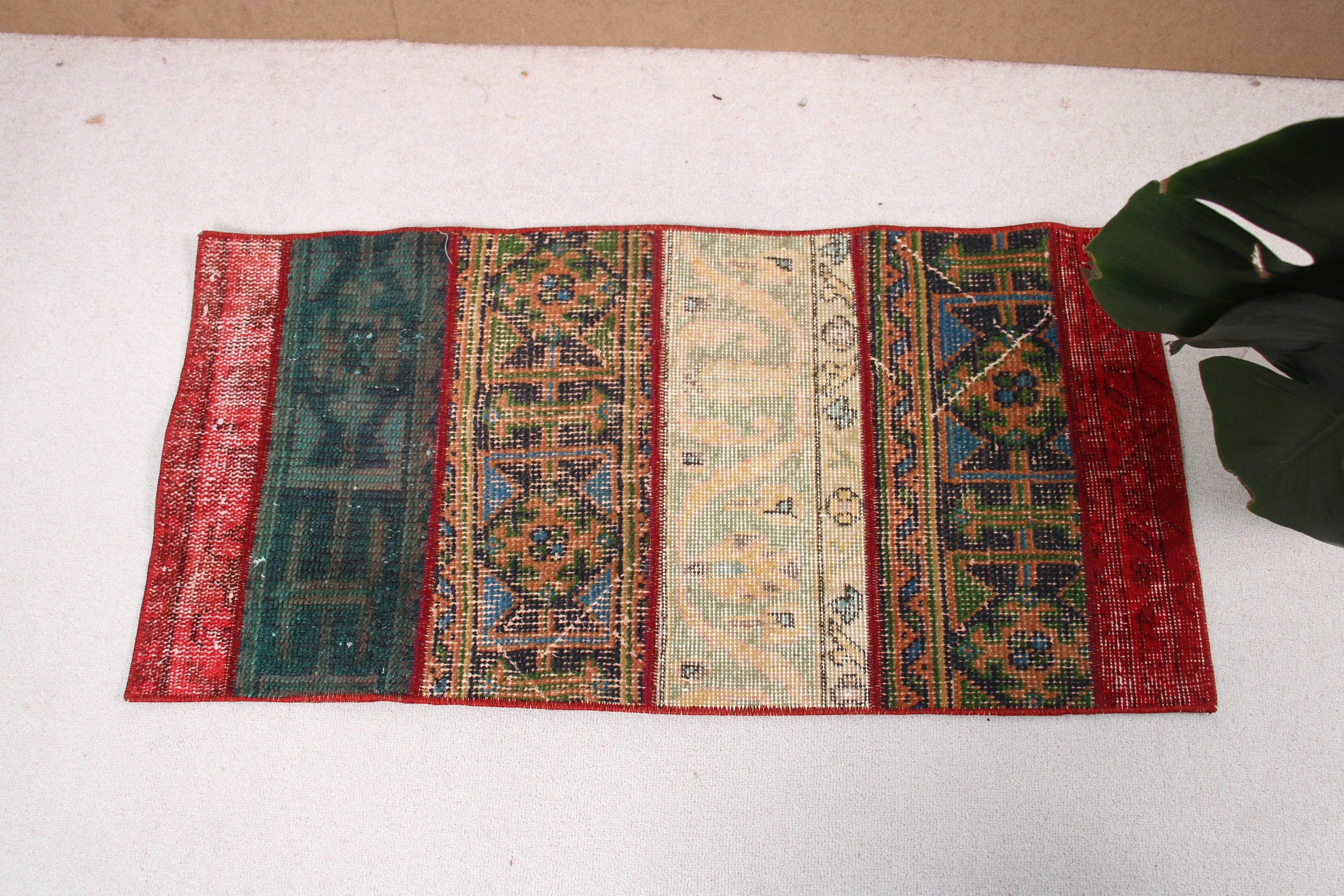 Türk Halısı, Harika Halı, 1.7x3.3 ft Küçük Halı, Yeşil Lüks Halılar, Yatak Odası Halıları, Mutfak Halısı, Vintage Halılar, Küçük Alan Halıları, Mutfak Halıları