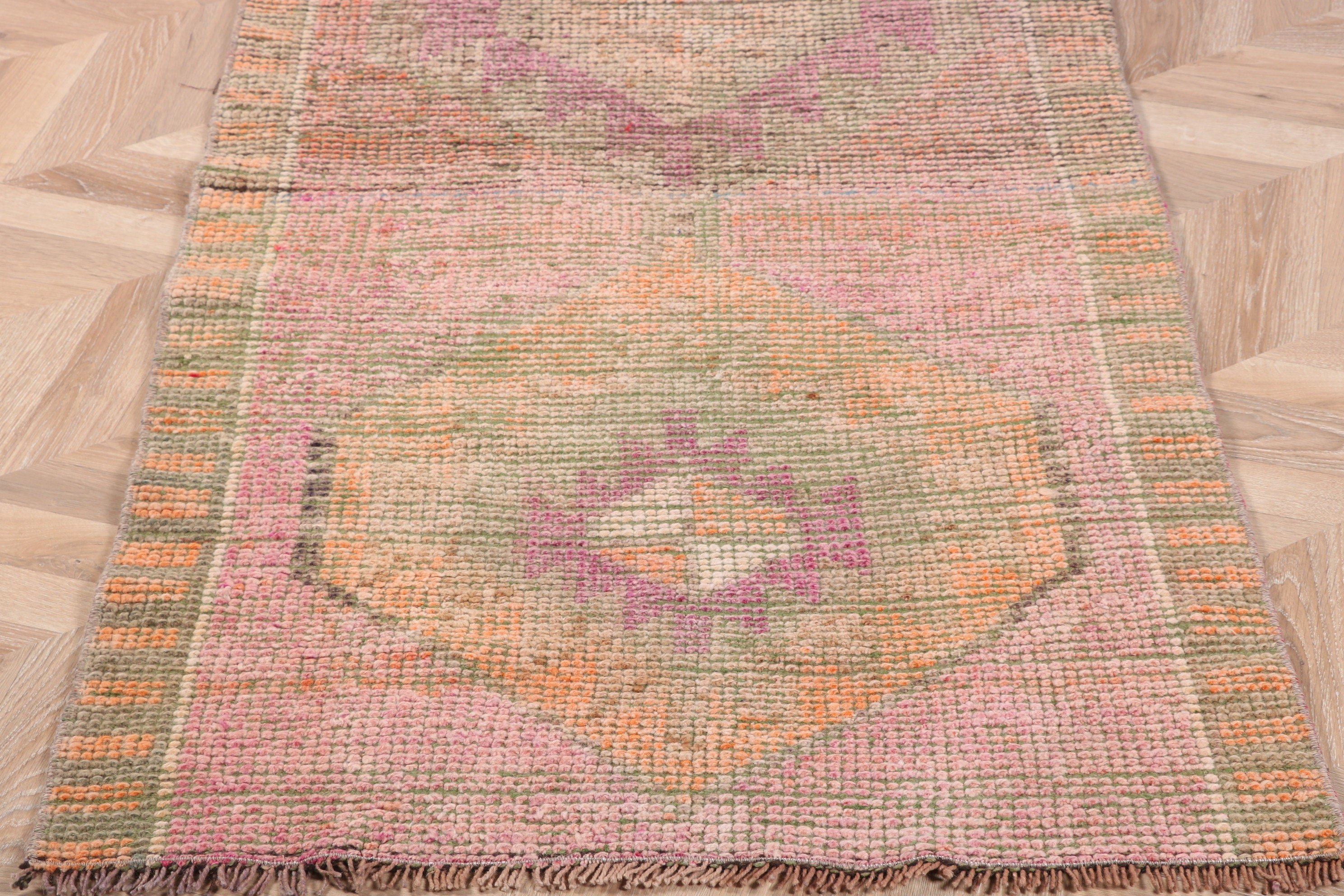 Mutfak Halısı, Yeşil Fas Halıları, Beni Ourain Yolluk Halısı, Açıklama Halısı, Vintage Halılar, Türk Halısı, Yün Halılar, 2,8x9,2 ft Yolluk Halısı