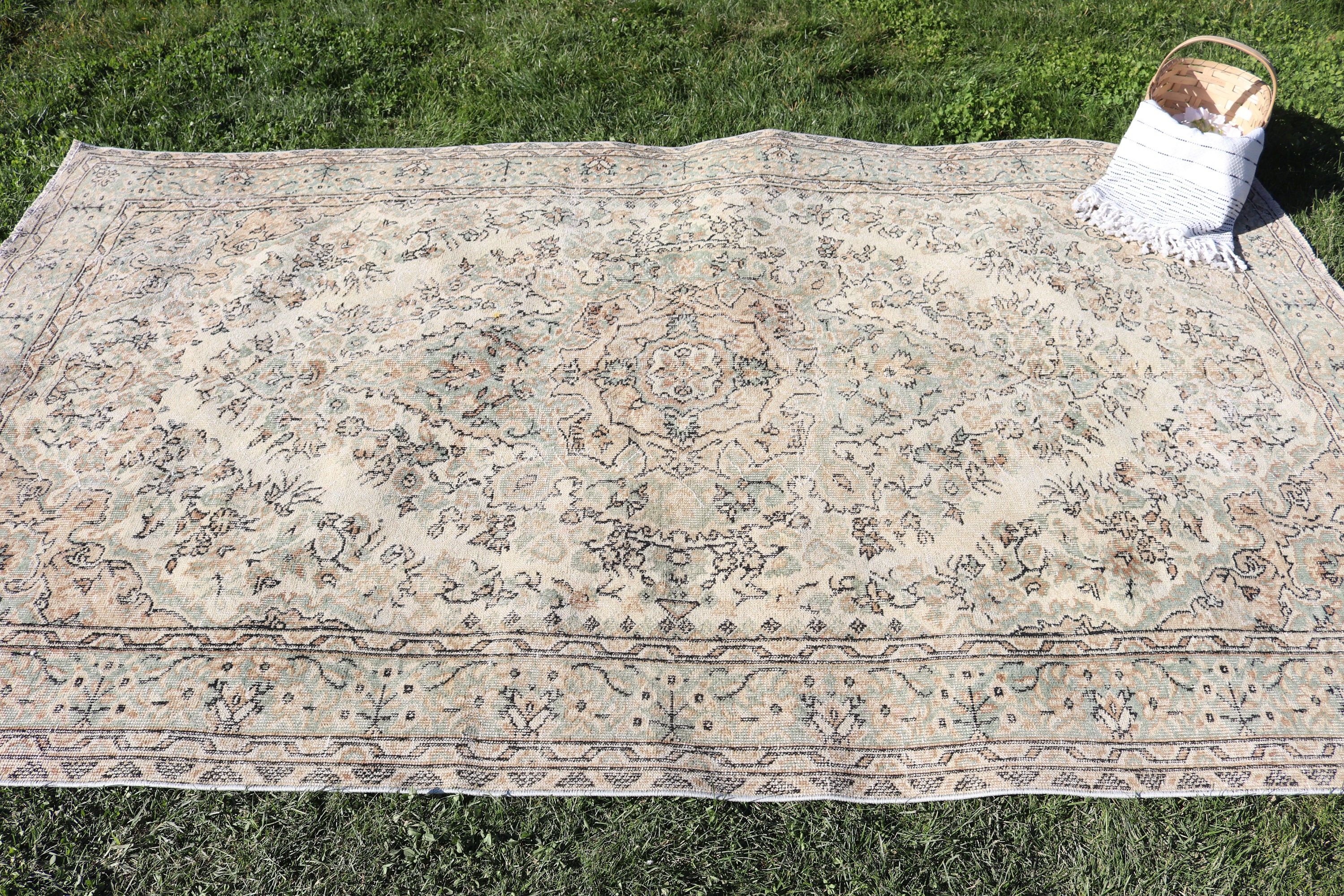 5.3x8.9 ft Büyük Halılar, Büyük Vintage Halı, Oushak Halı, Bej Boho Halıları, Kabile Halıları, Büyük Boho Halısı, Türk Halısı, Modern Halılar, Vintage Halılar