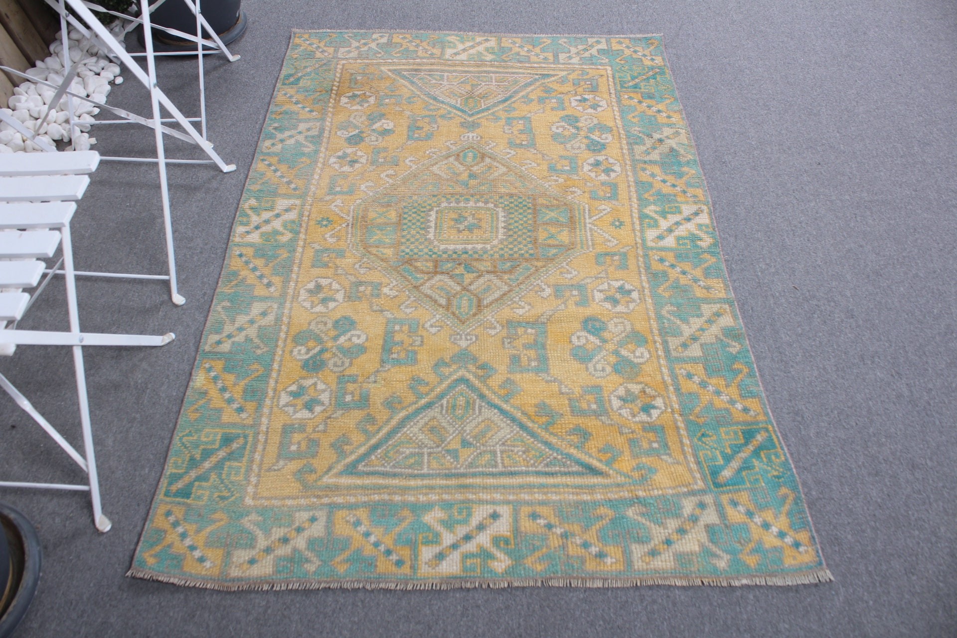 Entryway Rug Rugs, Yellow Bedroom Rugs, Rugs for Entry, Vintage Rugs, 3.7x5.4 ft Accent Rug, Moroccan Rug, Turkish Rugs, Kitchen Rug