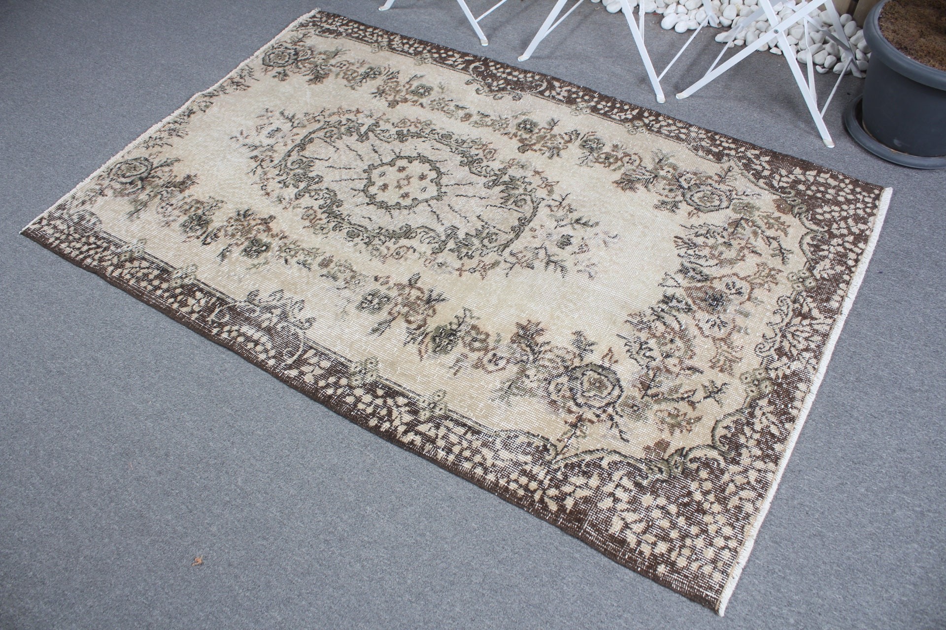 Anatolian Rug, Vintage Rug, Antique Rug, Beige Home Decor Rug, Turkish Rugs, Office Rugs, Nursery Rug, 3.9x6 ft Accent Rug, Bedroom Rug