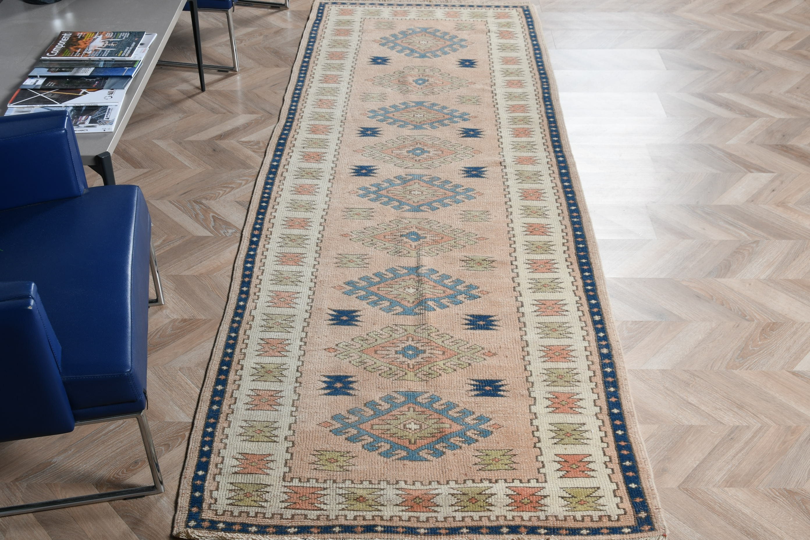 Turkish Rugs, Antique Rug, Brown Cool Rug, Corridor Rug, Rugs for Hallway, 3.3x9.6 ft Runner Rug, Hallway Rug, Oriental Rug, Vintage Rug