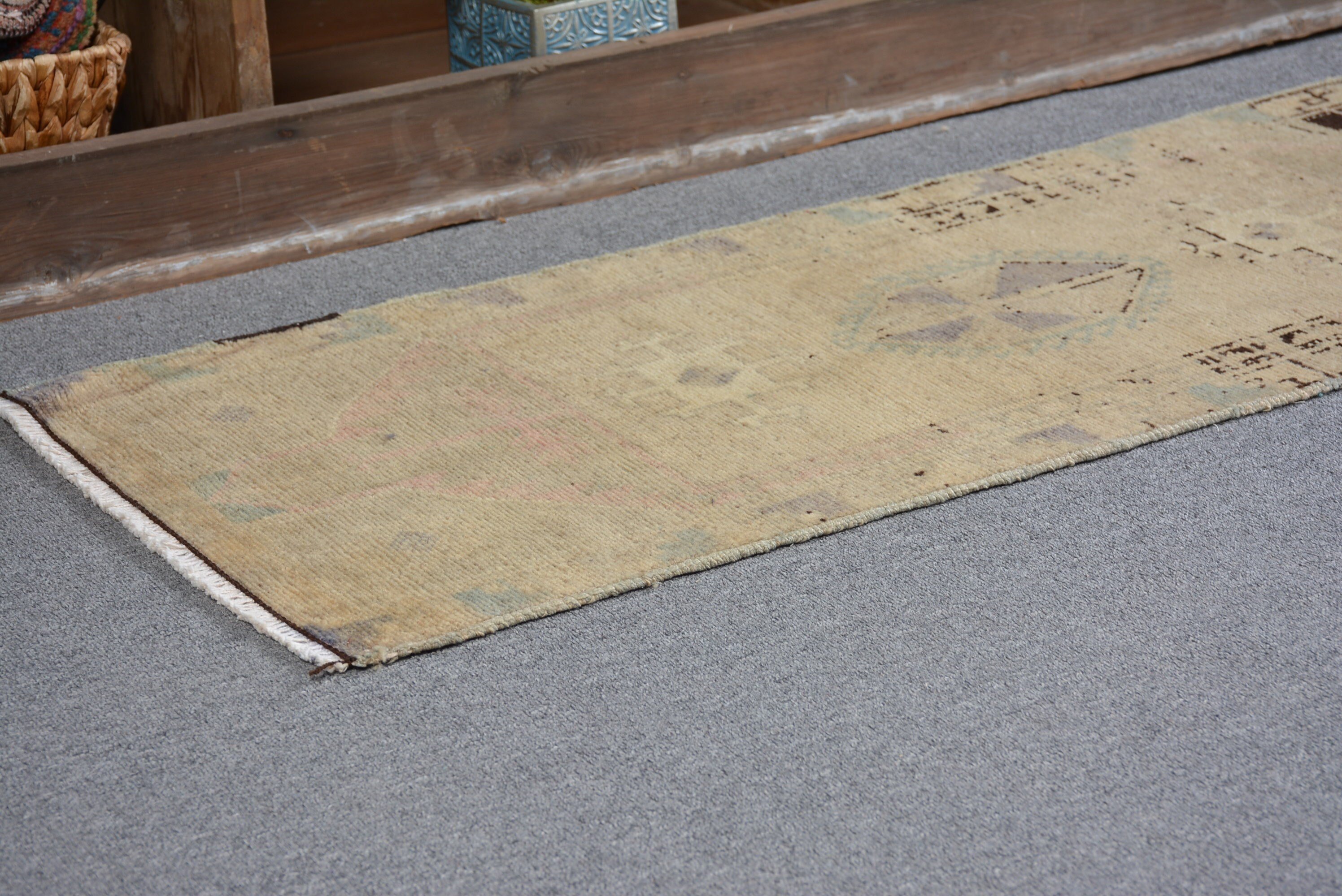 Kitchen Rugs, Cool Rug, Rugs for Door Mat, Vintage Rug, Turkish Rugs, 1.4x3.8 ft Small Rug, Wall Hanging Rugs, Colorful Rug, Bright Rugs