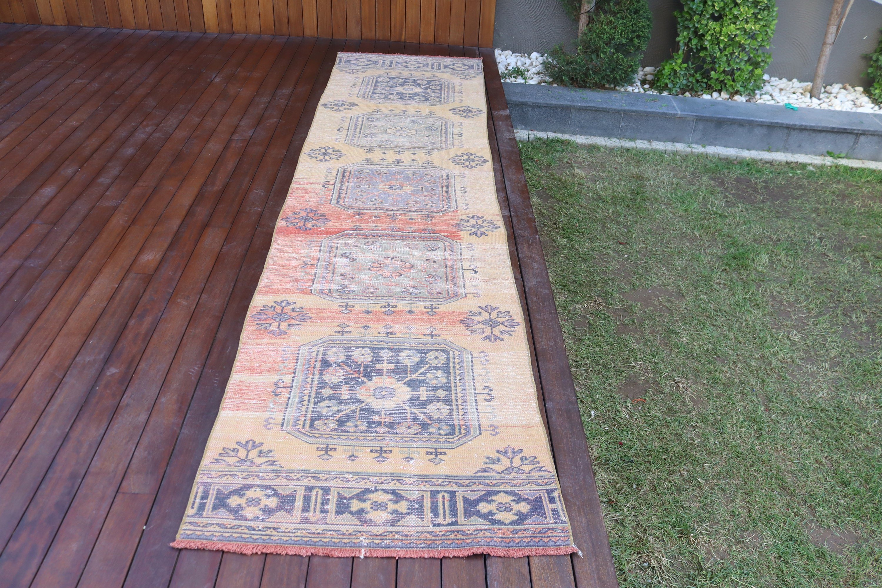 Sarı Yatak Odası Halısı, 2.7x11.3 ft Runner Halısı, Açıklama Halısı, Beni Ourain Runner Halıları, Türk Halıları, Vintage Halılar, El Yapımı Halılar, Havalı Halı