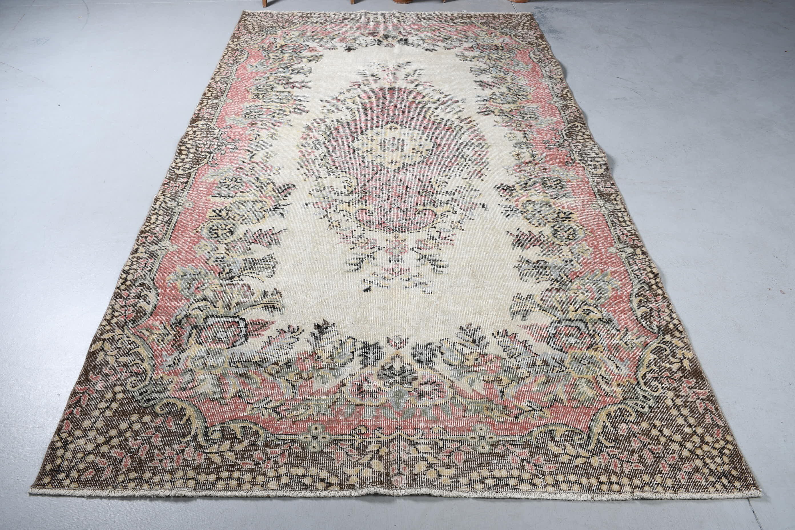 Mutfak Halısı, Yatak Odası Halıları, Salon Halısı, Bej 5.4x9.2 ft Büyük Halı, Türk Halıları, Vintage Halılar, Dekoratif Halı, Yer Halısı