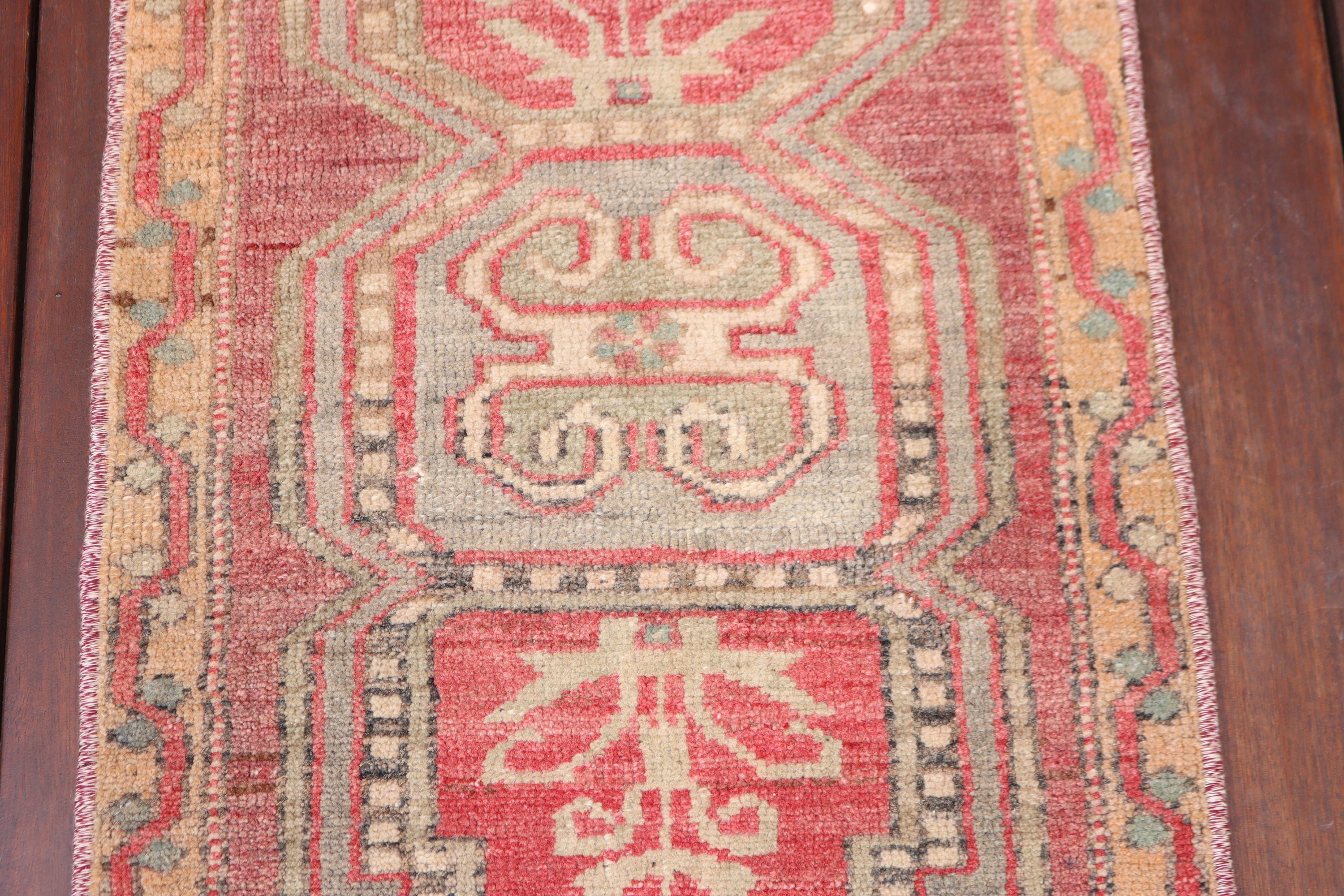 Vintage Halı, Kırmızı Boho Halı, Duvara Asılı Halı, Banyo Halıları, Paspas Halısı, Türk Halıları, 1.5x3 ft Küçük Halılar, El Dokuma Halılar, Boho Halılar