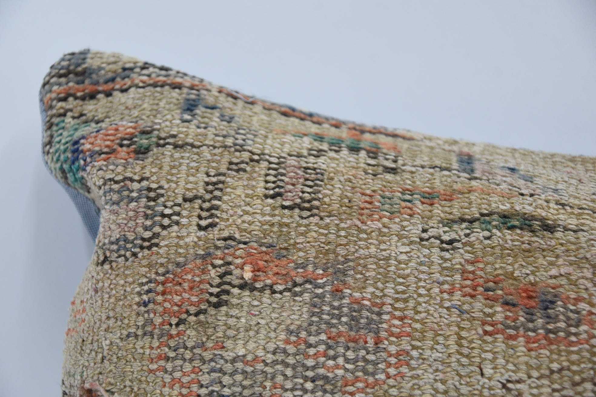 Vintage Kilim Pillow, Sofa Cushion Cover, Ethnical Kilim Rug Pillow, Accent Cushion Cover, 16"x24" Orange Cushion Case, Turkish Pillow