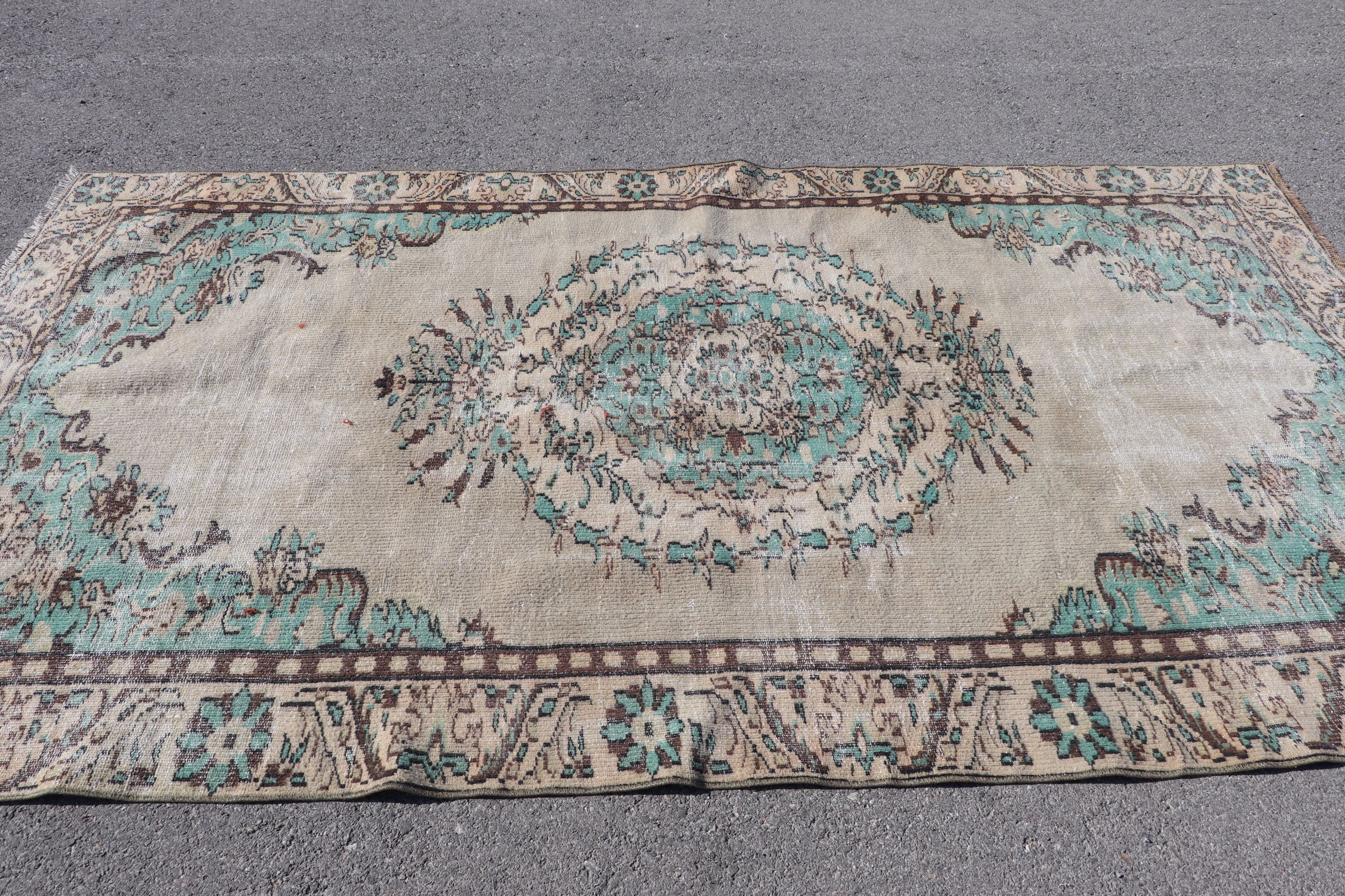 Dining Room Rug, Antique Rugs, Cool Rug, Vintage Rug, Bedroom Rug, Turkish Rugs, Rugs for Salon, Beige Antique Rug, 5.4x9.4 ft Large Rug